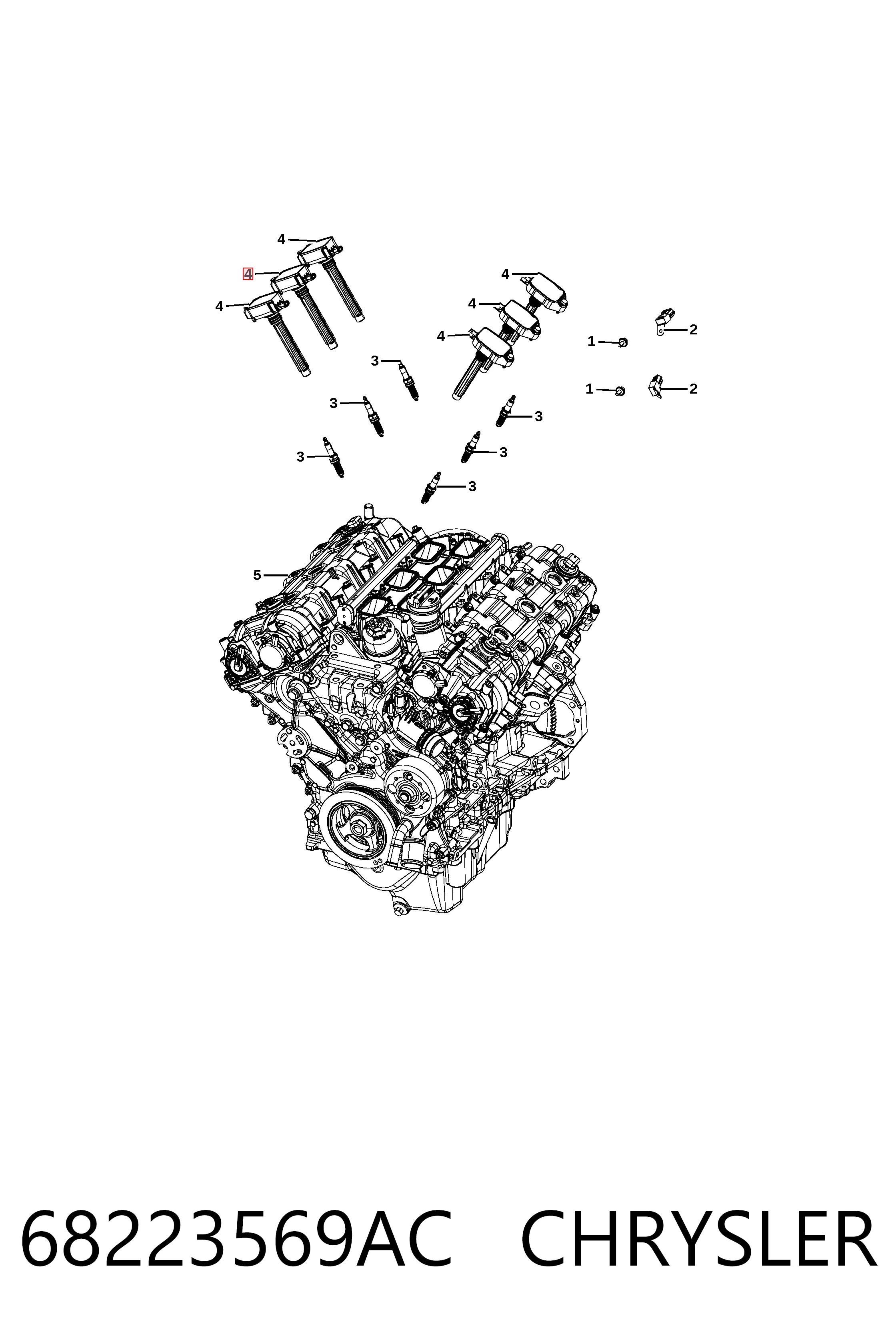 68223569AC Chrysler Cewka zapłonowa