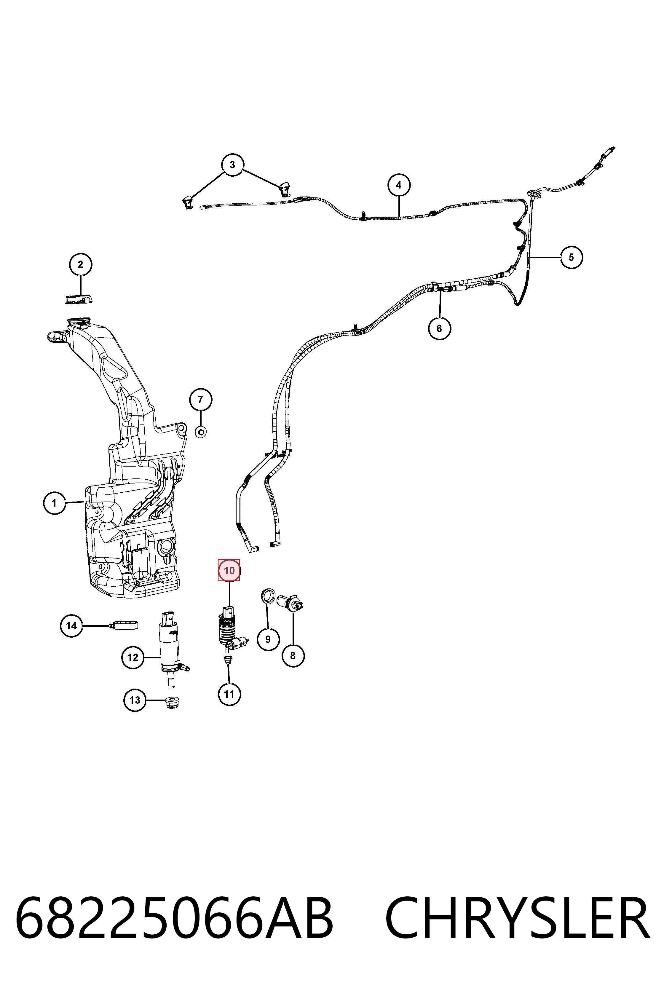 68225066AB Chrysler Pompka spryskiwacza szyby przedniej/tylnej