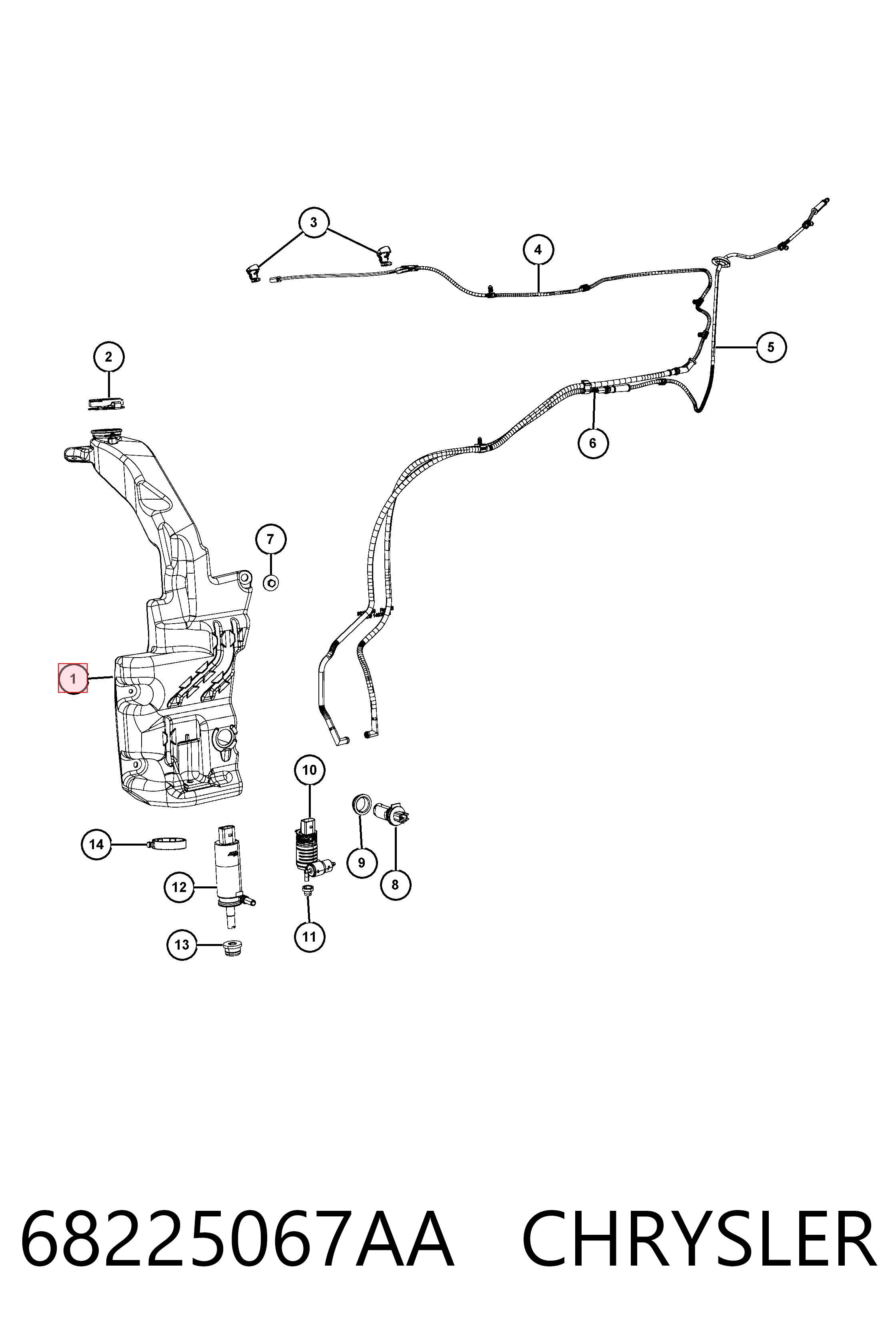 Do koszyka Zbiorniczek spryskiwacza szyb Jeep Cherokee  KL