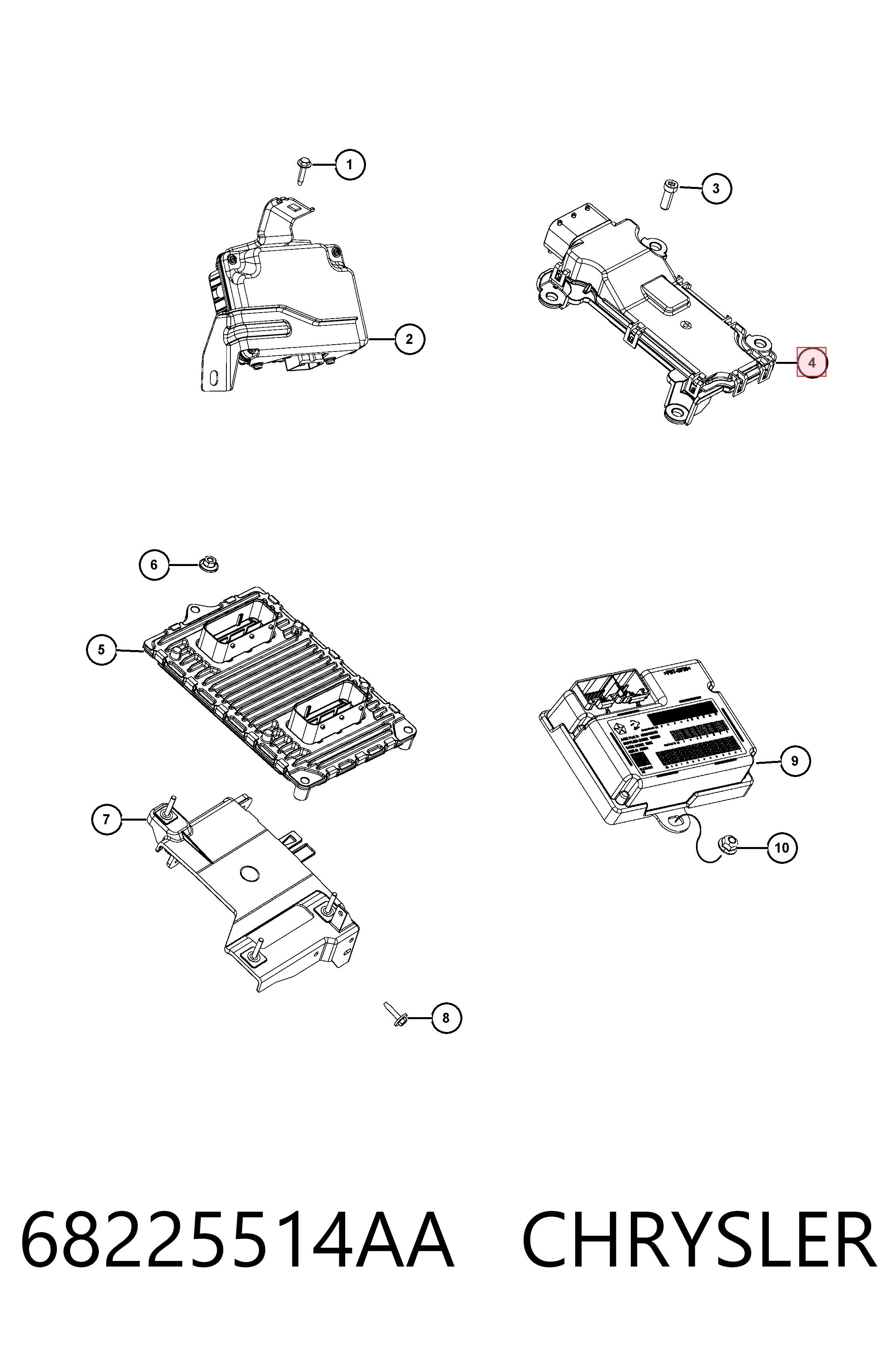 68225514AA Chrysler Sterownik automatycznej skrzyni biegów elektroniczny