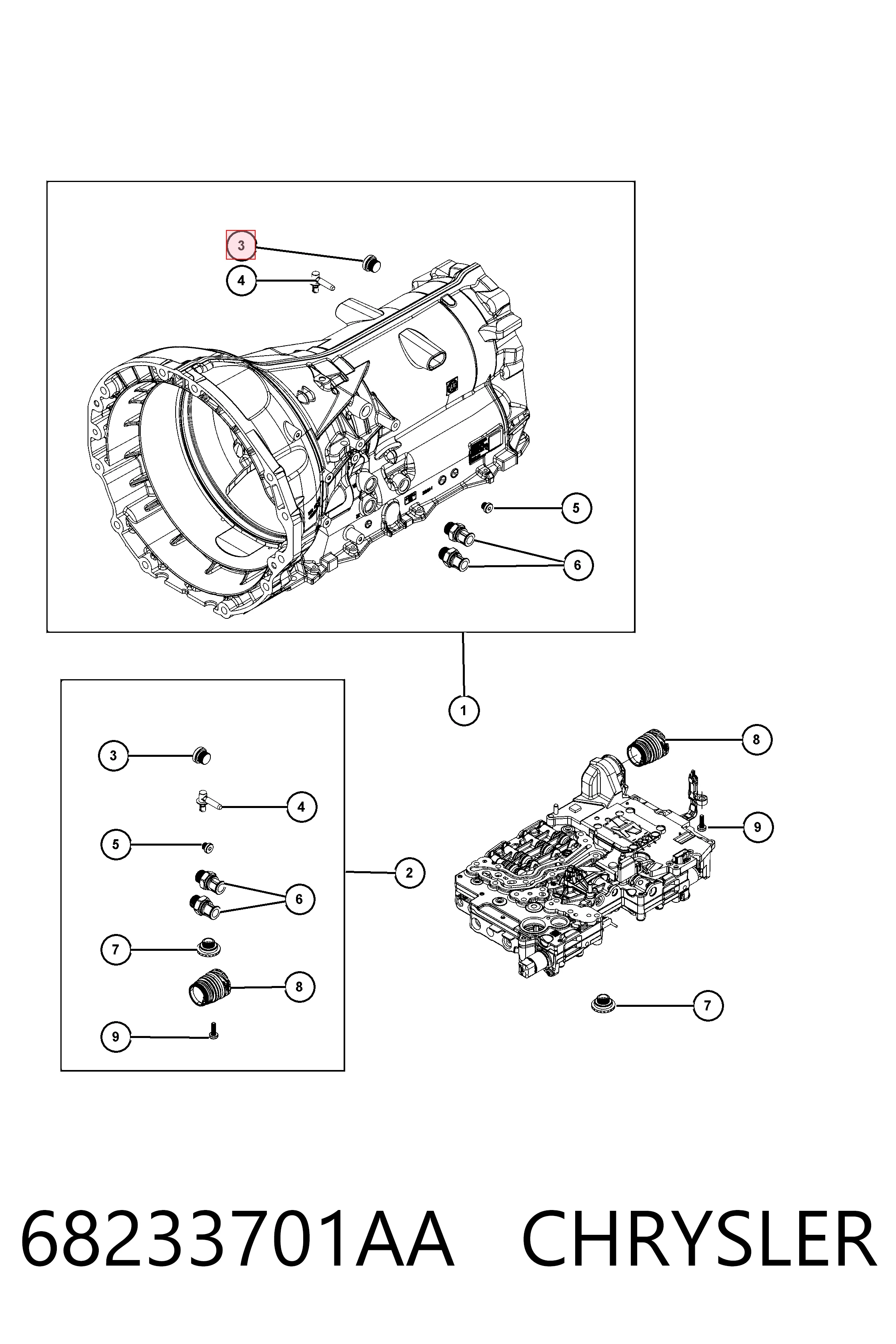 68233701AA Chrysler Miska automatycznej skrzyni biegów