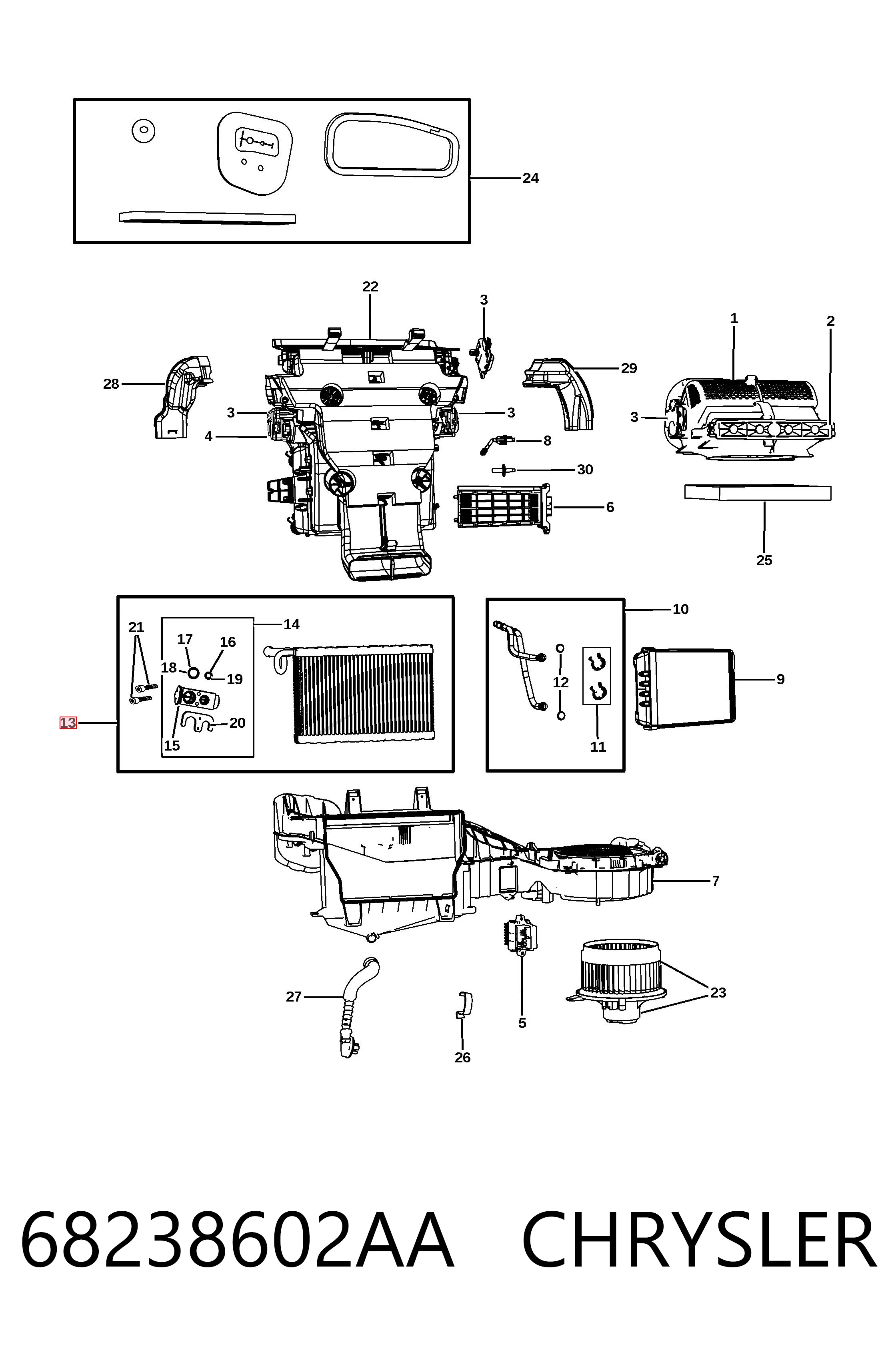 68238602AA Chrysler Parownik klimatyzacji