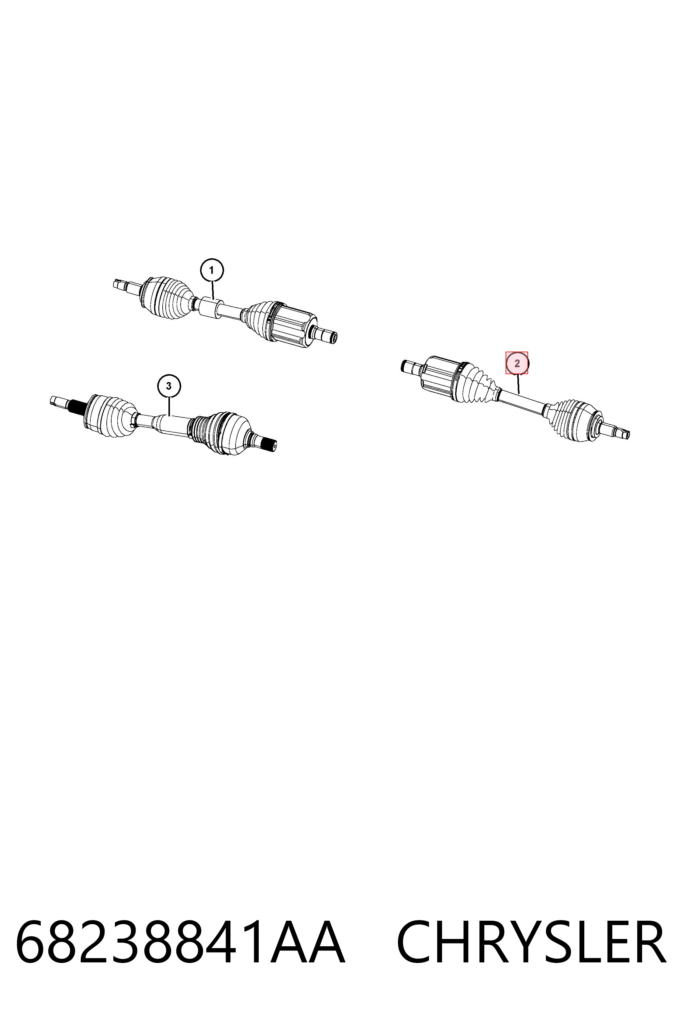 68238841AA Chrysler Półoś napędowa przednia lewa