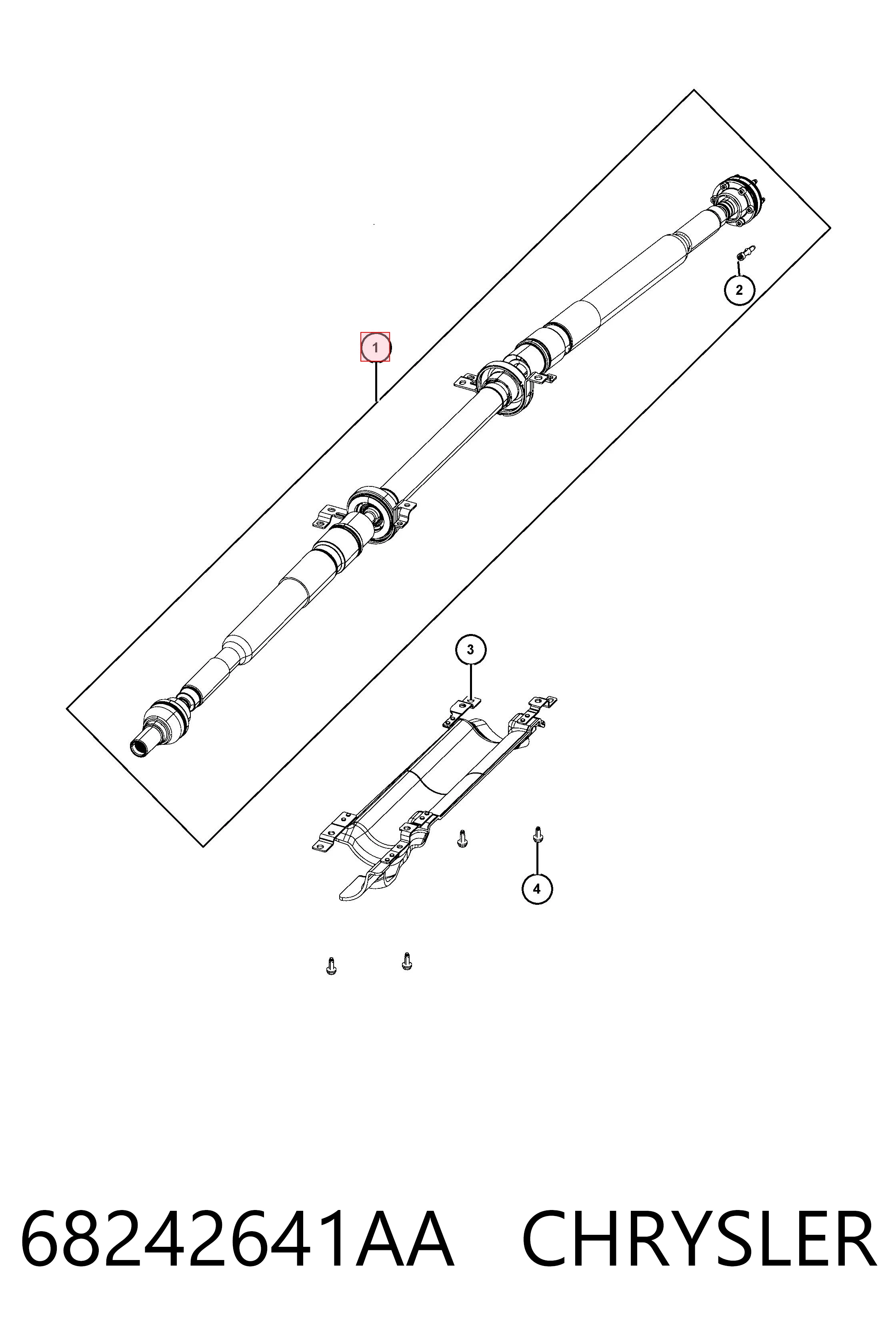 68242641AA Chrysler Łożysko podwieszane wału Cardana