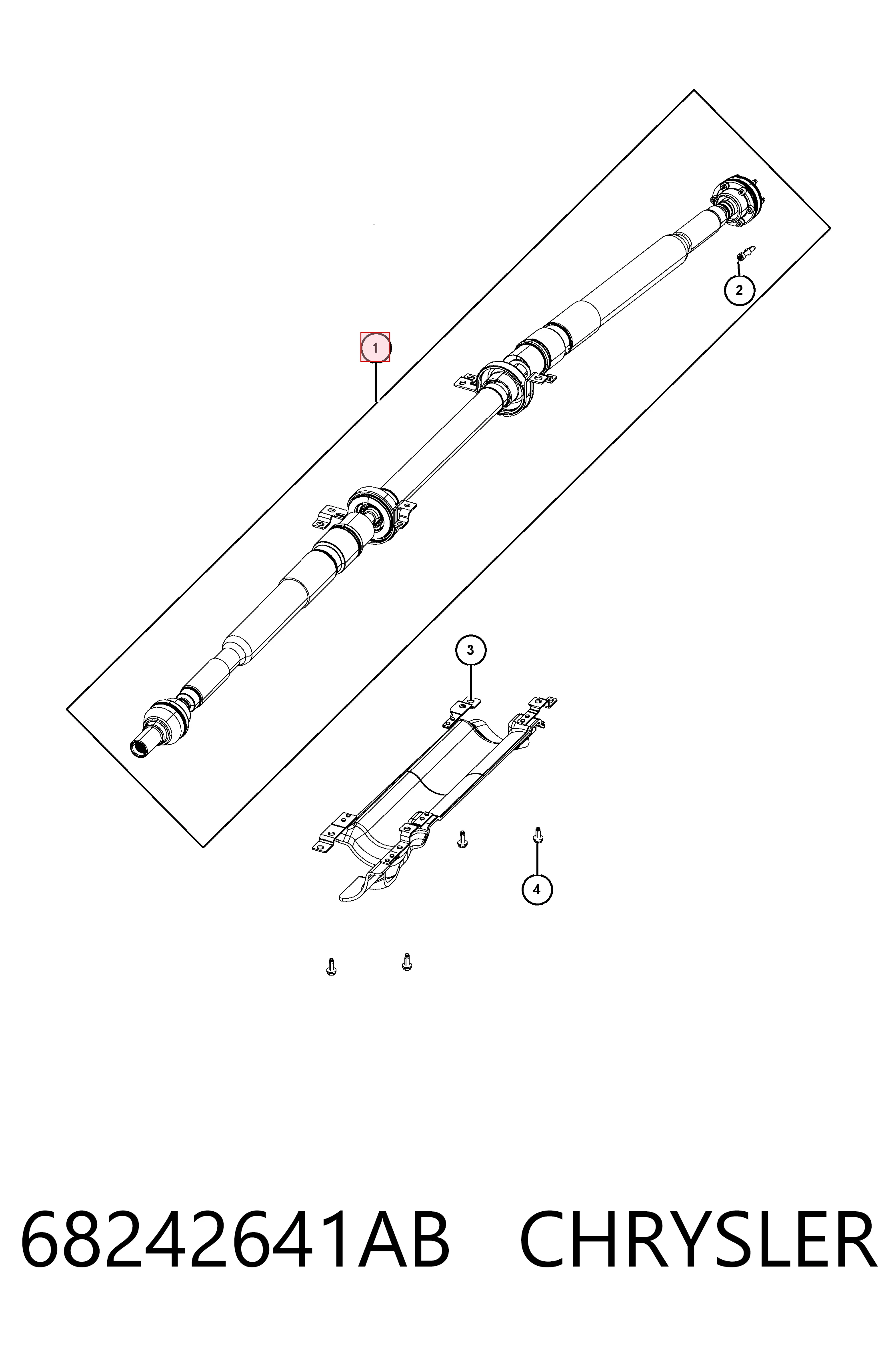 68242641AB Chrysler Łożysko podwieszane wału Cardana
