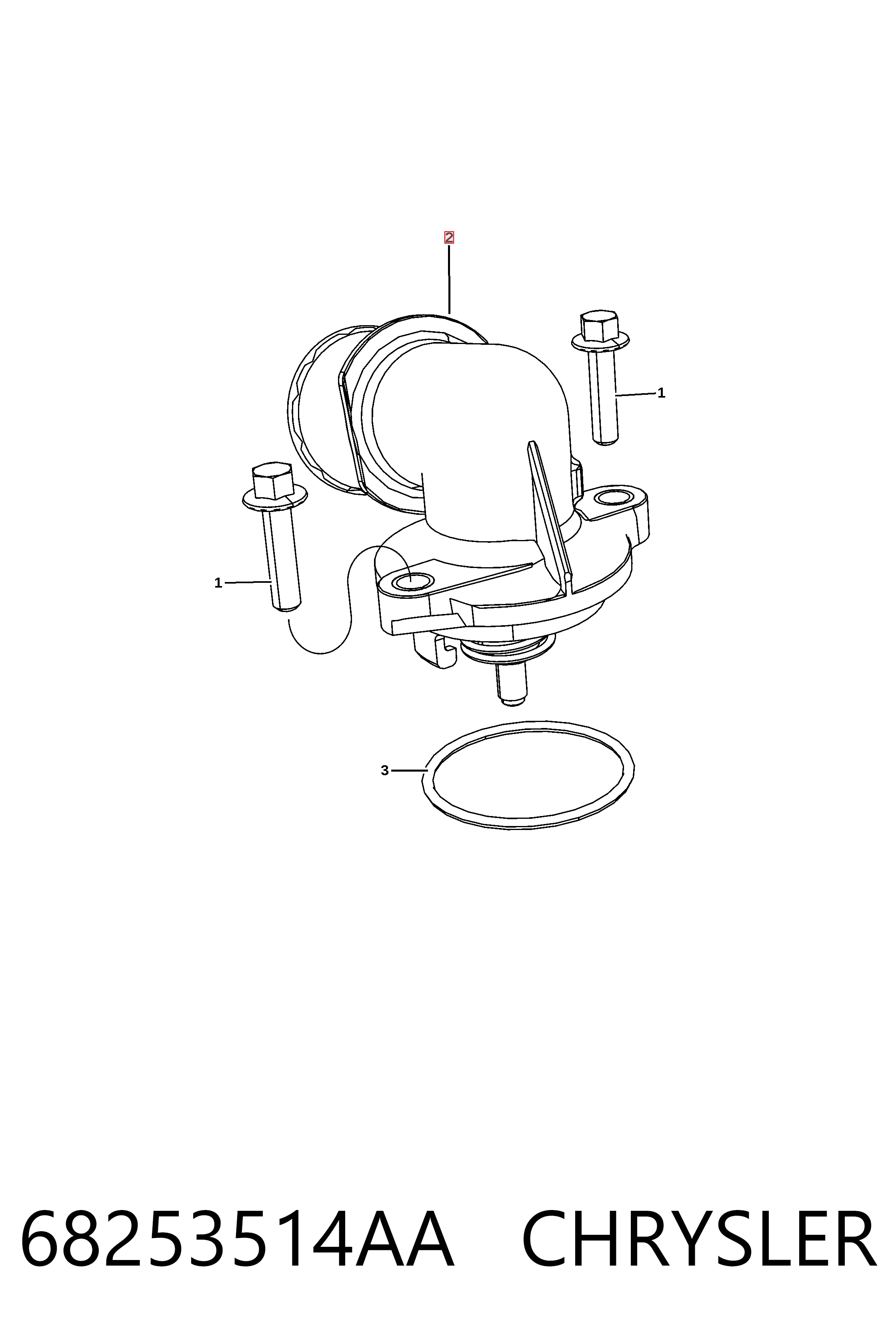 68253514AA Chrysler Obudowa termostatu