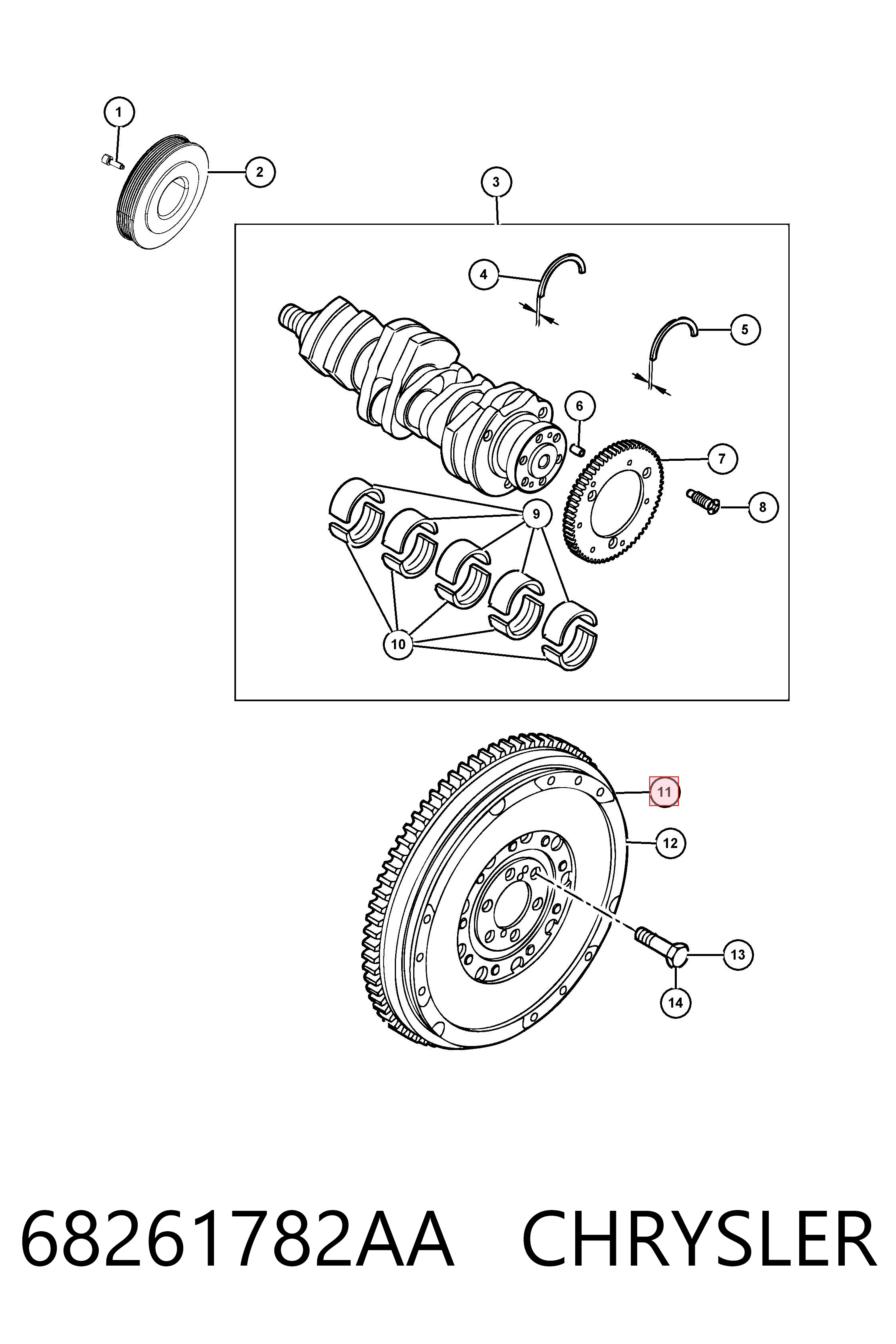 K68228751AA Fiat/Alfa/Lancia Koło zamachowe silnika