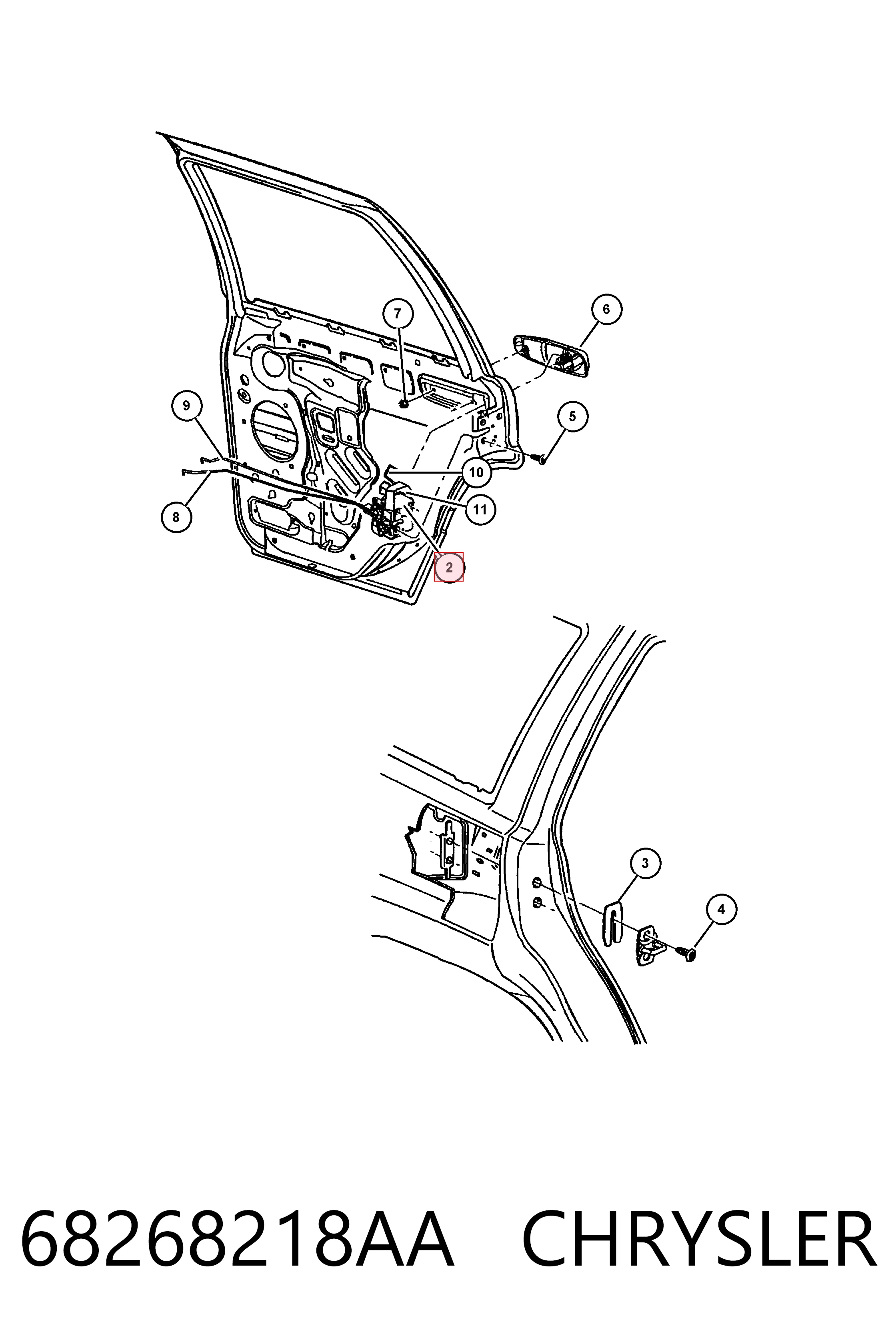 Do koszyka Zamek drzwi tylnych prawych Jeep Grand Cherokee  