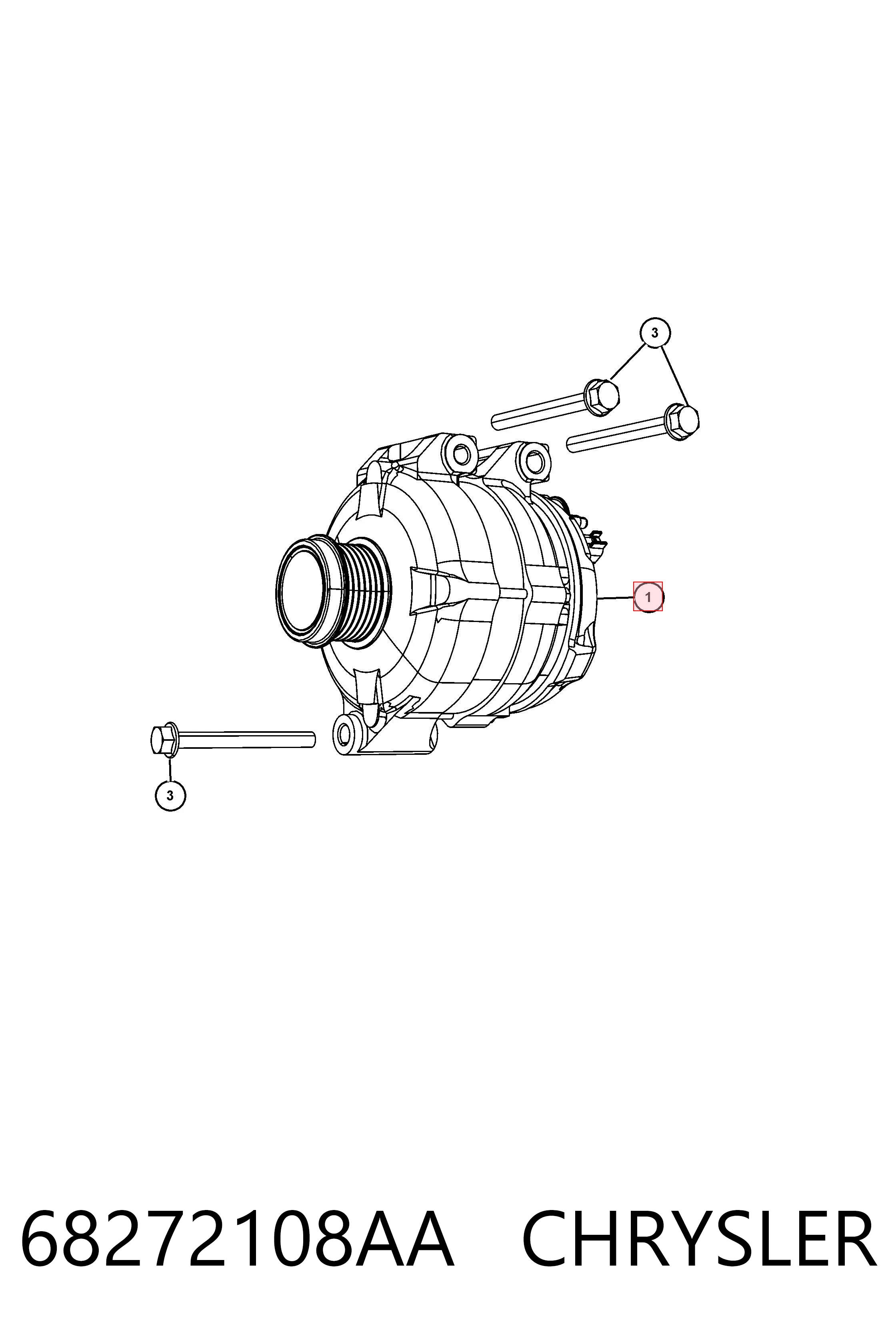 68272108AA Chrysler Alternator