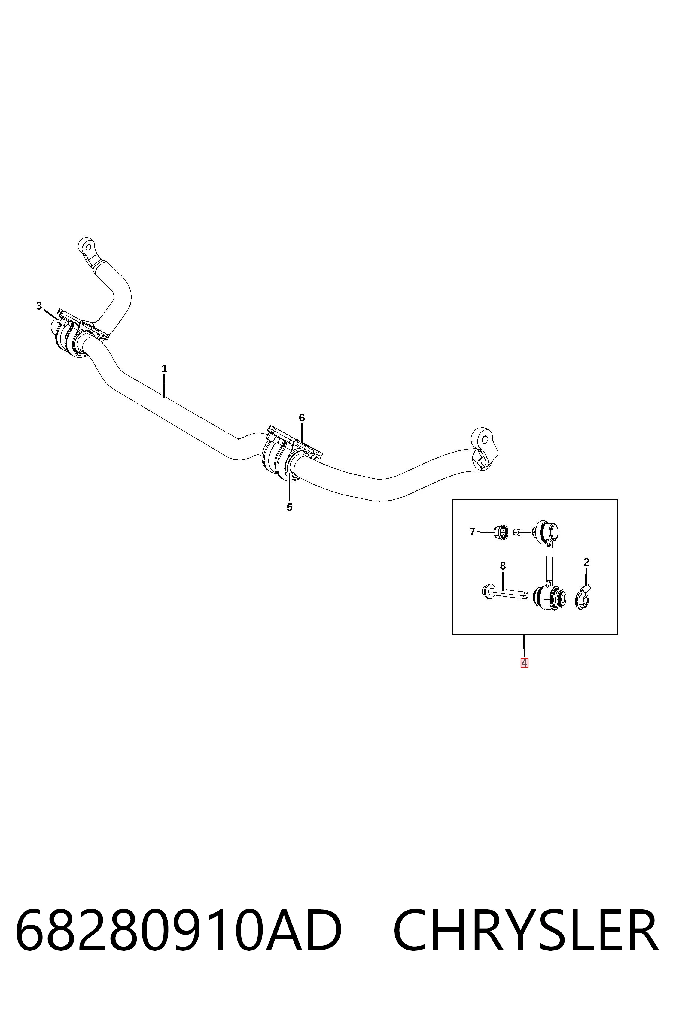 Do koszyka Łącznik stabilizatora przedniego Jeep Grand Cherokee IV WK