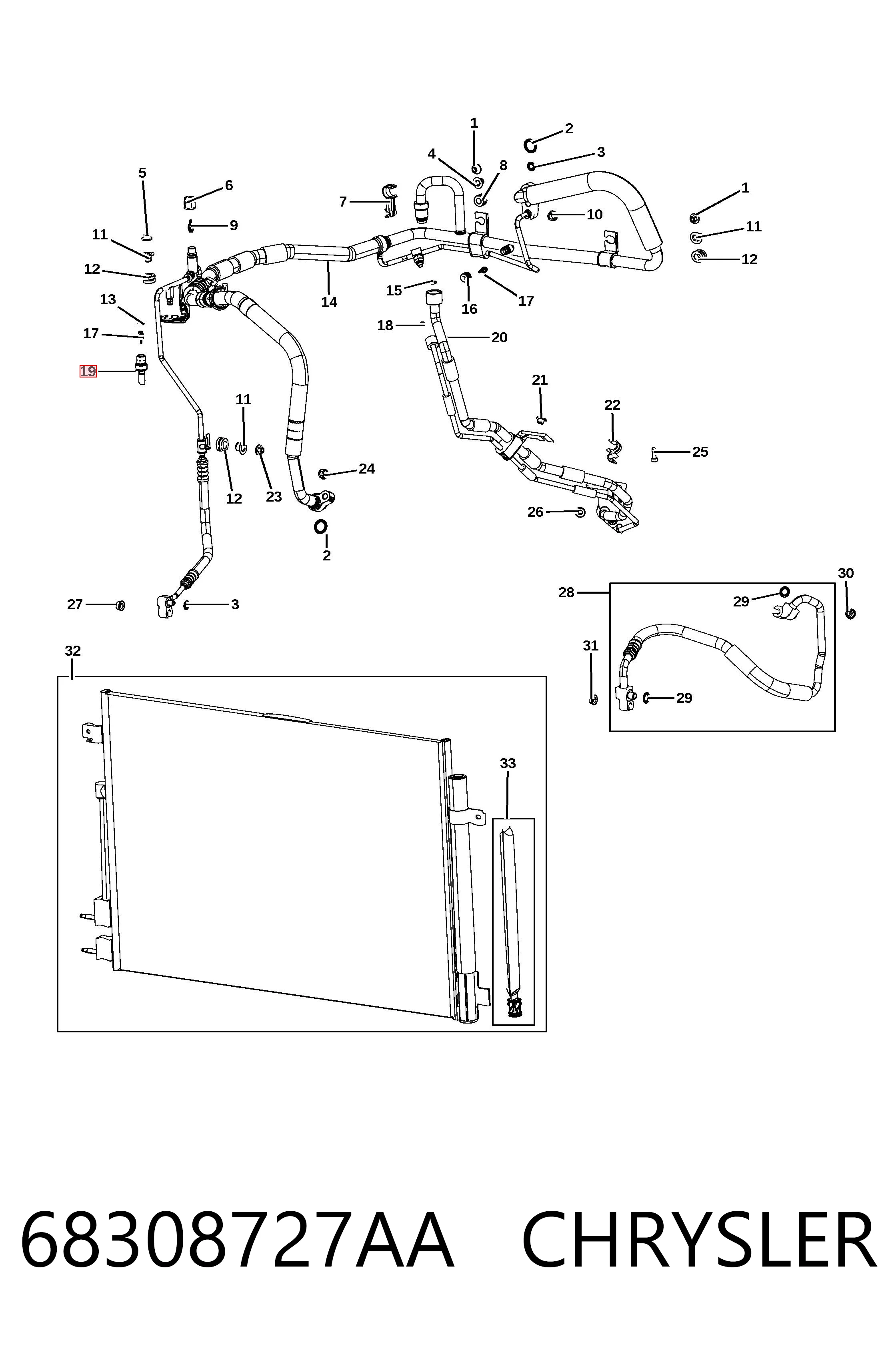 68308727AA Chrysler Czujnik ciśnienia bezwzględnego klimatyzacji