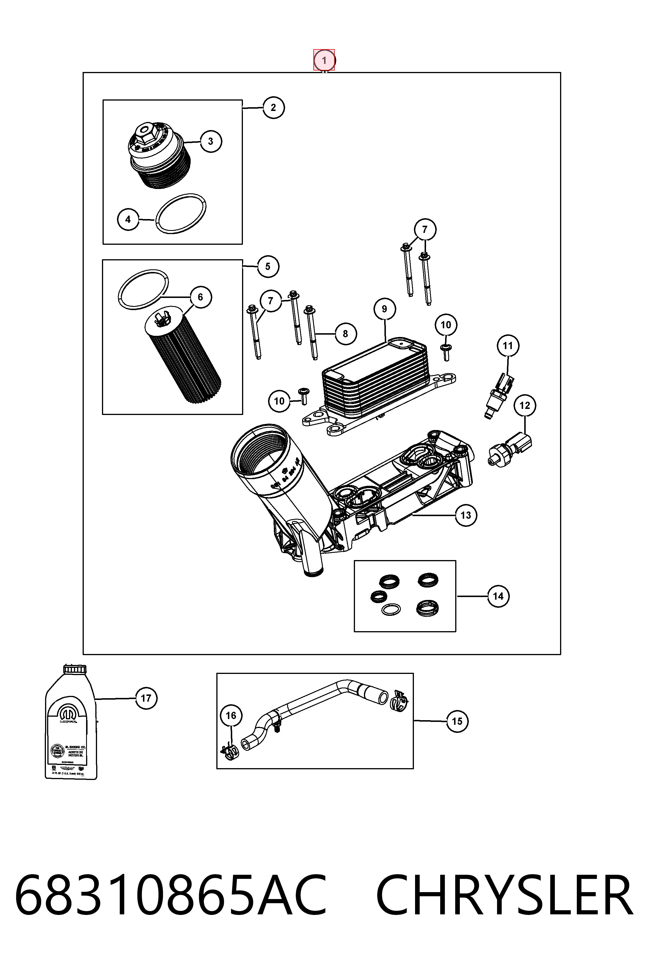 68310865AC Chrysler Obudowa filtra oleju