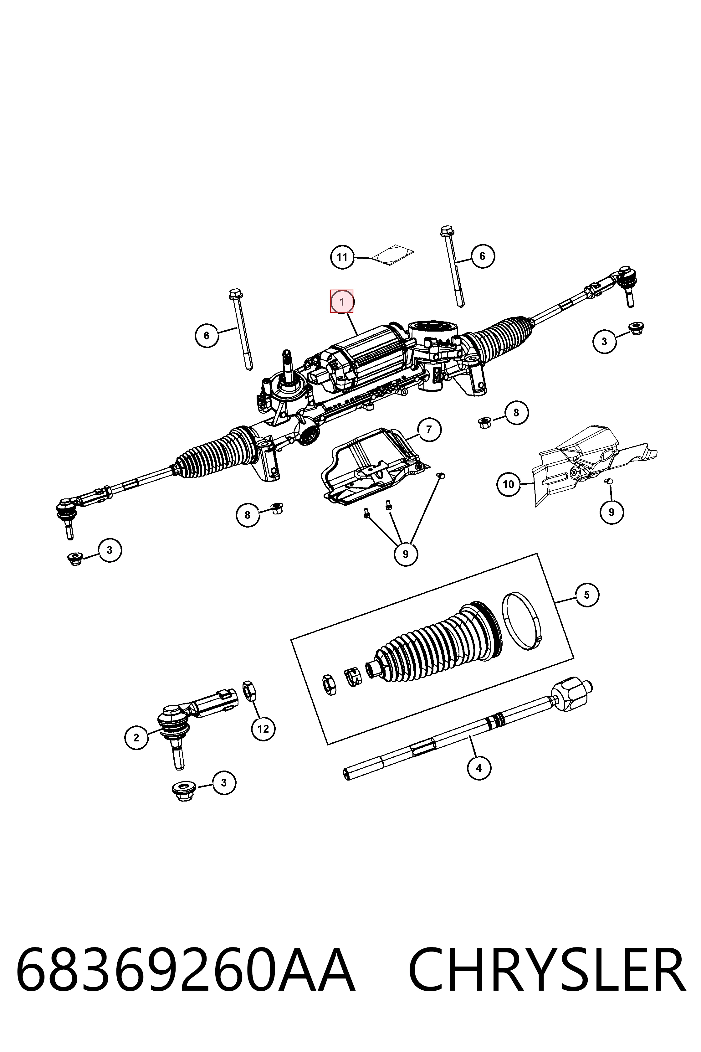 Listwa kierownicza (maglownica) Jeep Cherokee SUV (KL) (2014 - 2023) cena, od 188,22 USD