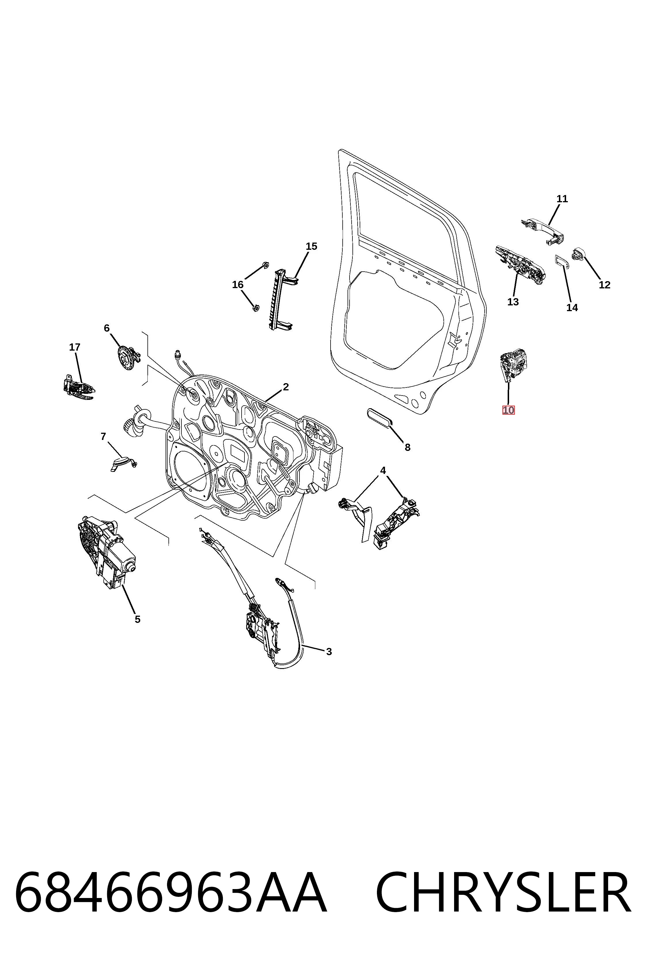 Zamek drzwi tylnych lewych Dodge RAM 1500 Extended Cab