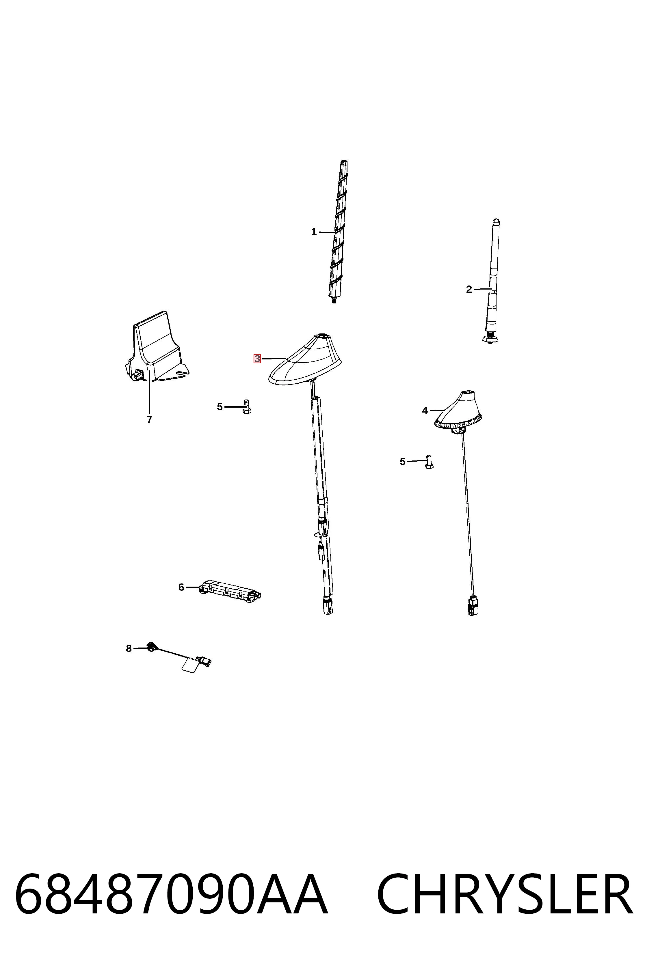 Antena Fiat/Alfa/Lancia K05091973AC cena, od 7,84 USD