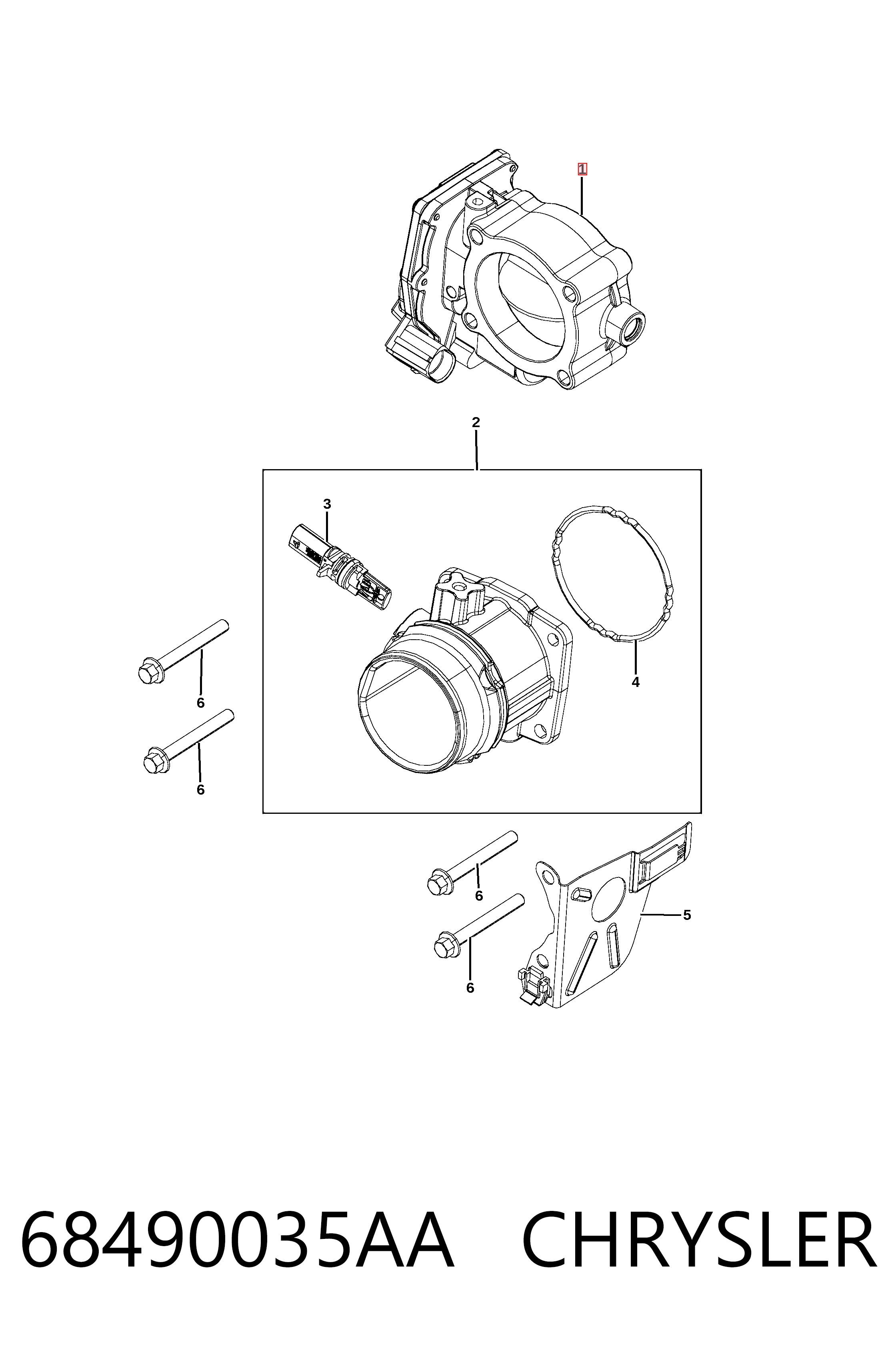 68490035AA Chrysler Przepustnica, komplet