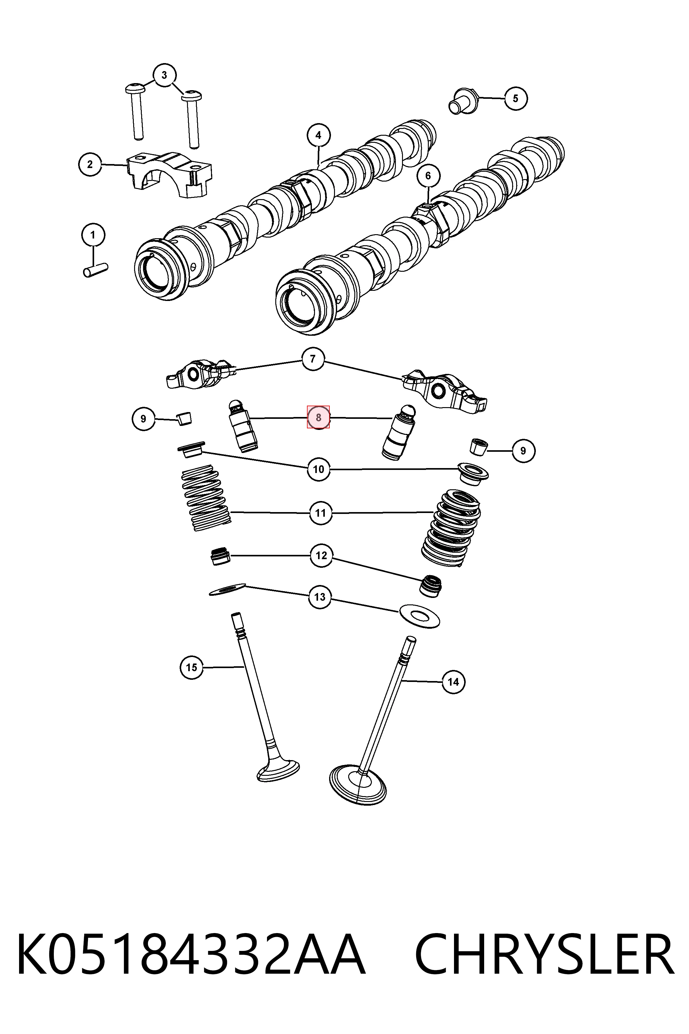  Kompensator hydrauliczny (popychacz hydrauliczny), popychacz zaworu Dodge Journey 