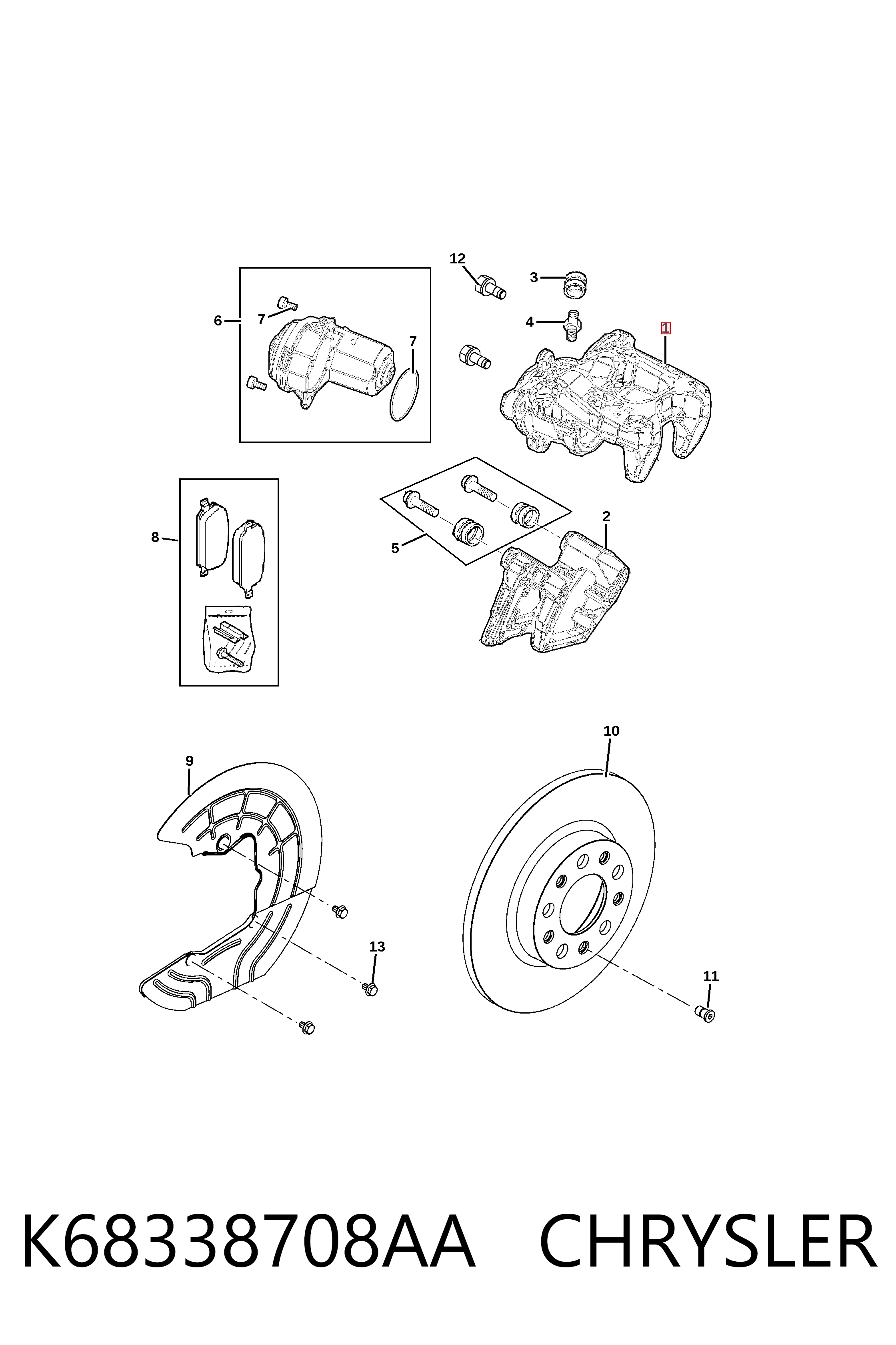 Zacisk hamulcowy tylny prawy do Jeep RENEGADE  BU