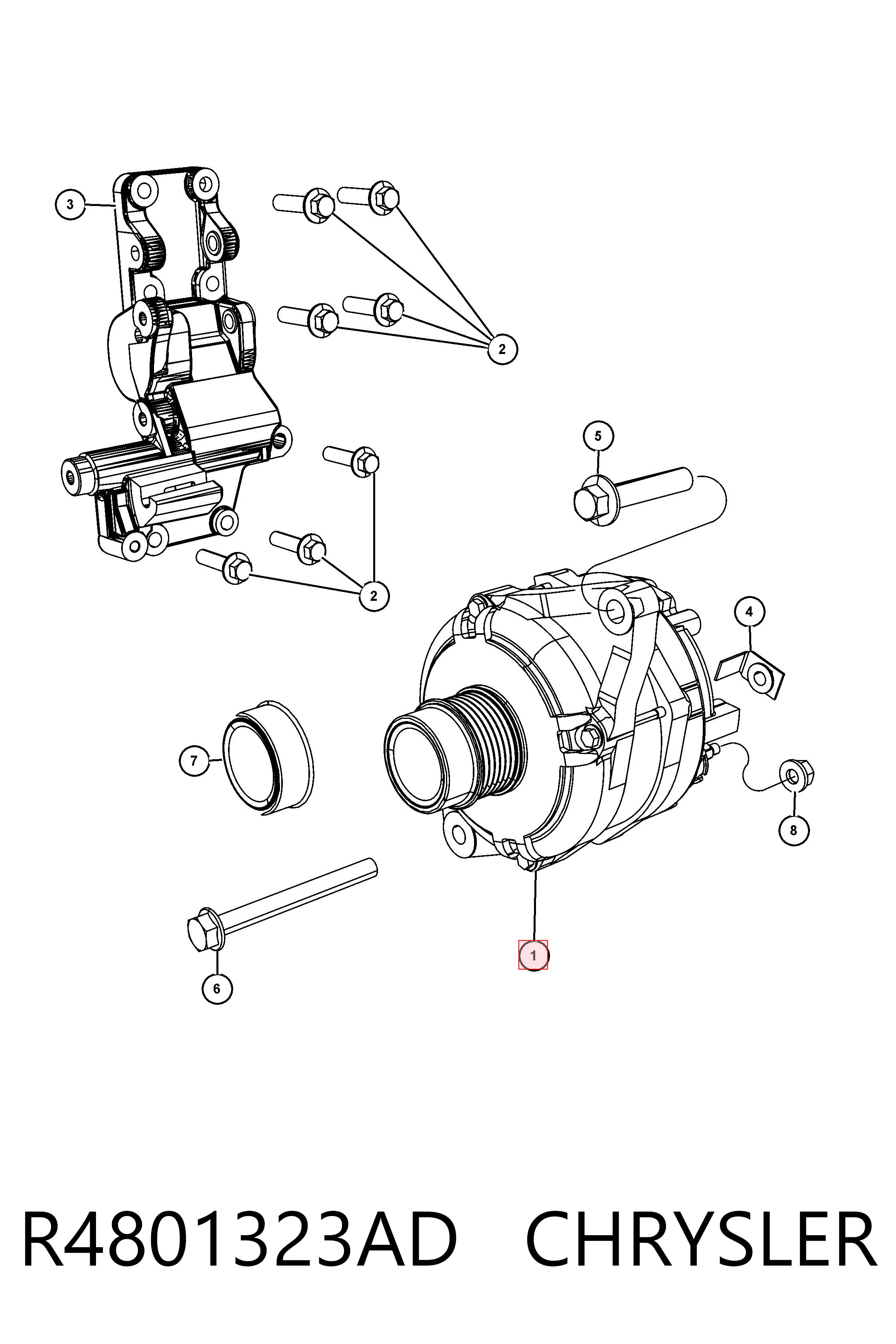 R4801323AD Chrysler Alternator