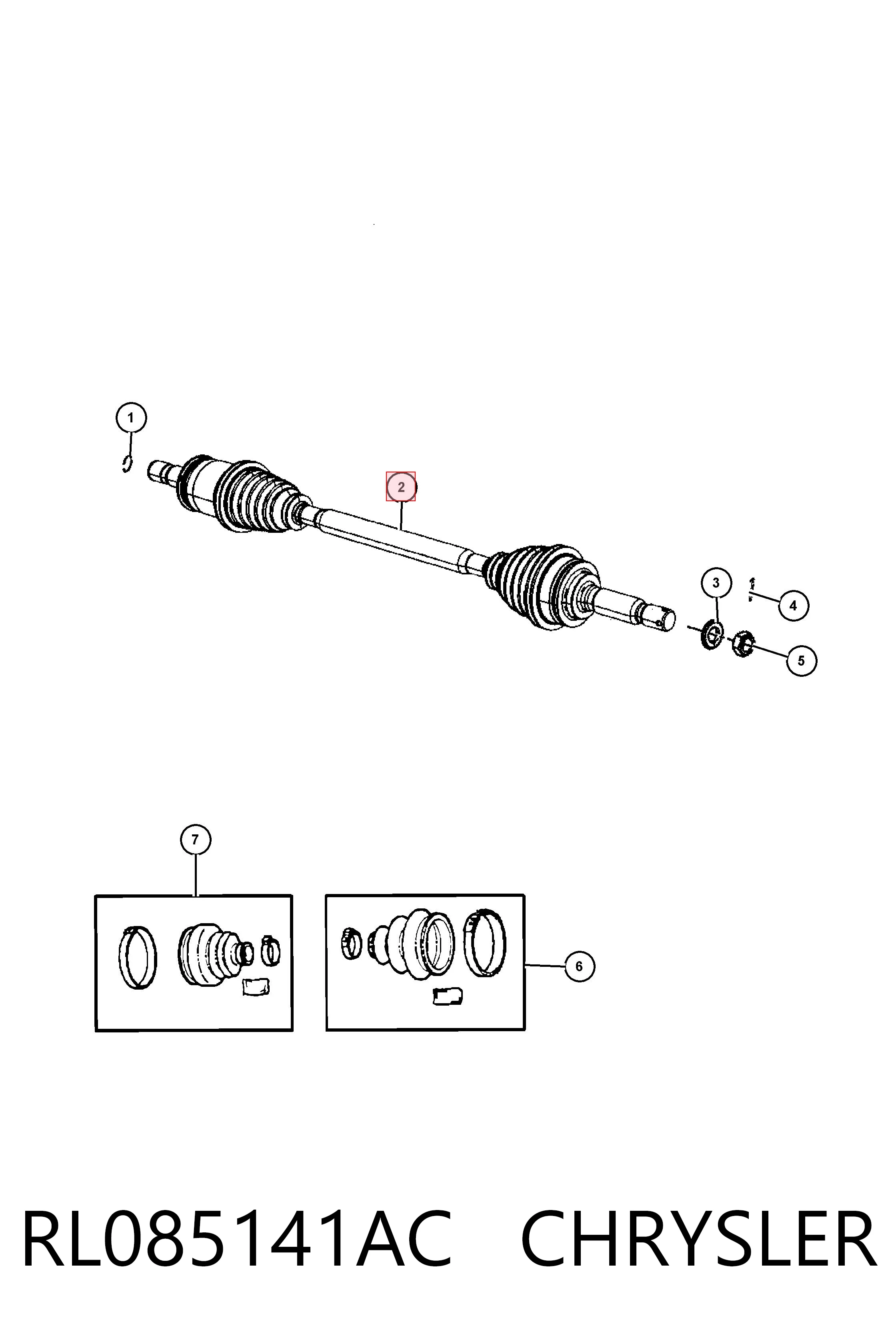 Półoś tylna lewa Fiat/Alfa/Lancia K05085141AB cena, od 49,37 USD