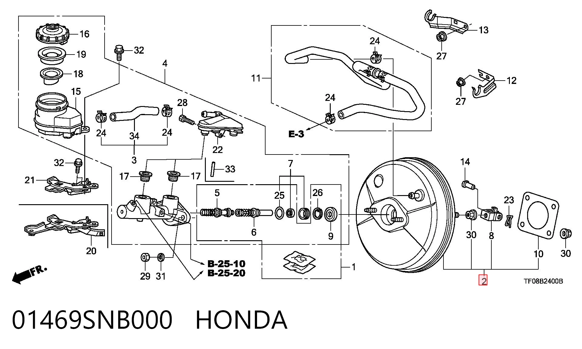 01469SNB000 Honda Wzmacniacz próżniowy hamulców