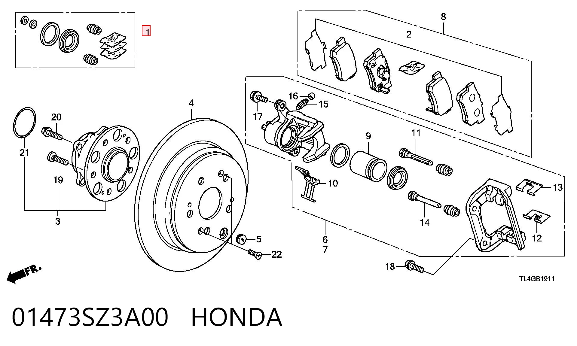 01473SZ3A00 Honda