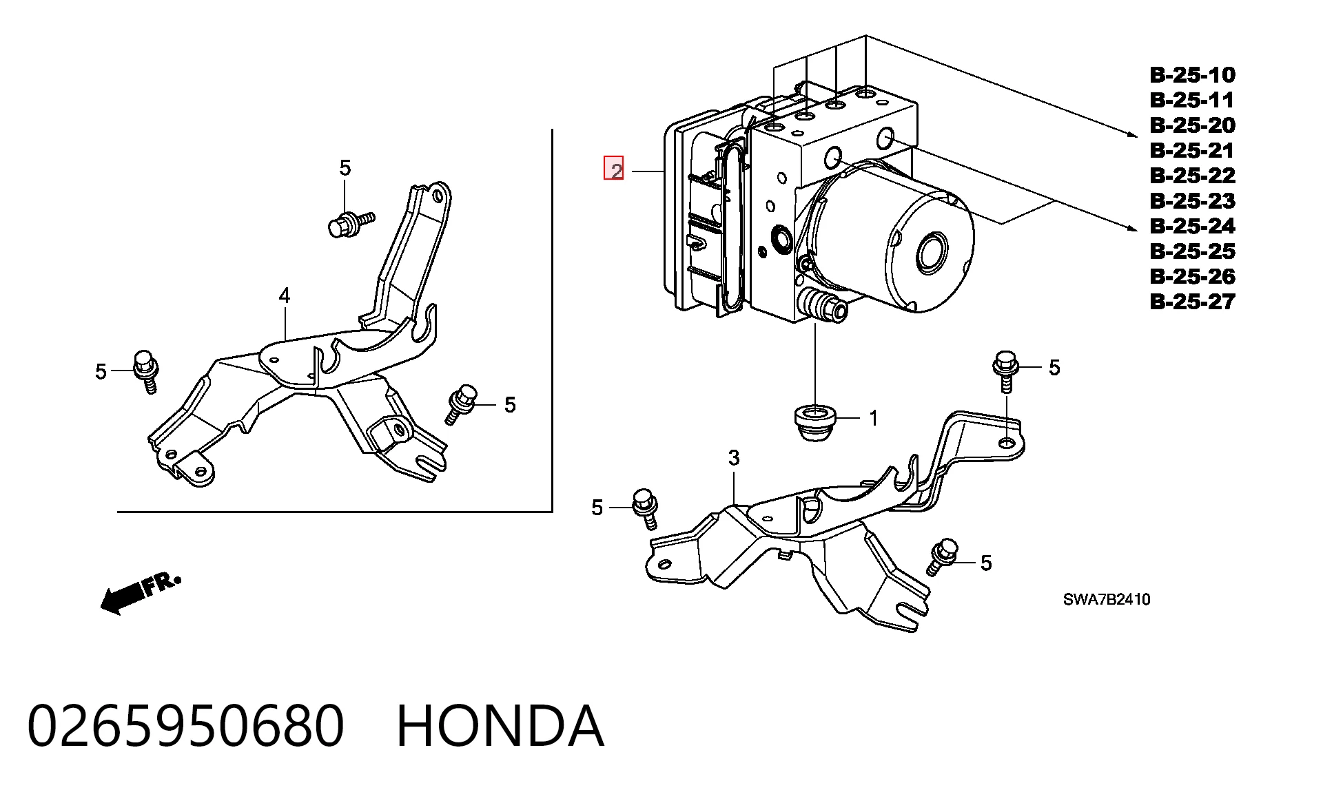 Sterownik ABS  hydrauliczny do Honda CR-V III RE