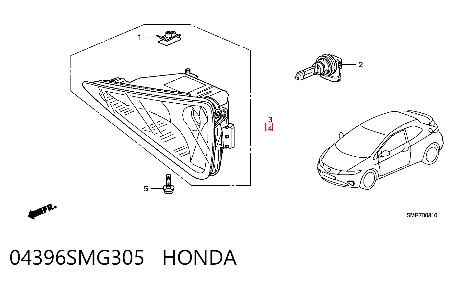Lampa przeciwmgielna lewa do Honda Civic VIII FK, FN