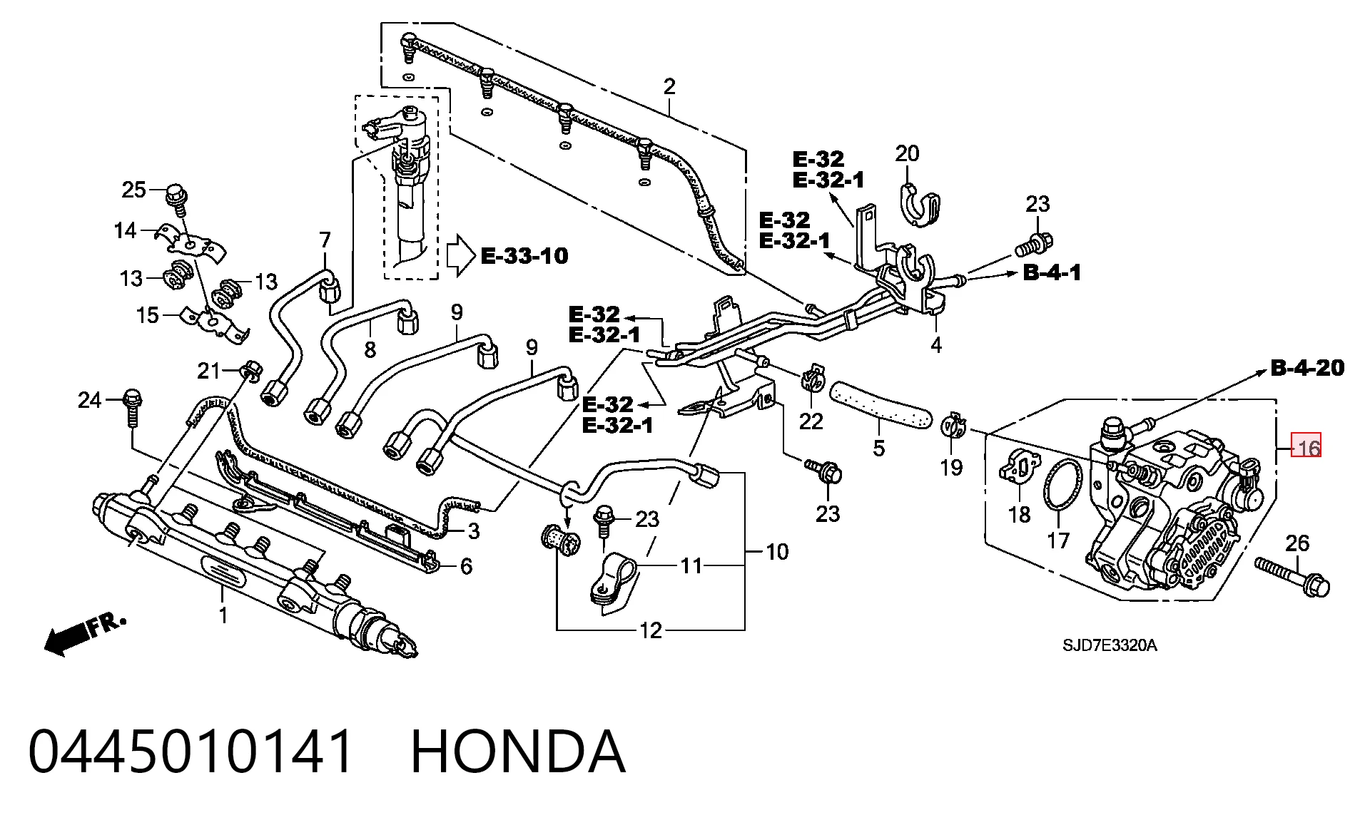Pompa wtryskowa wysokiego ciśnienia do Honda Accord VII CL, CM