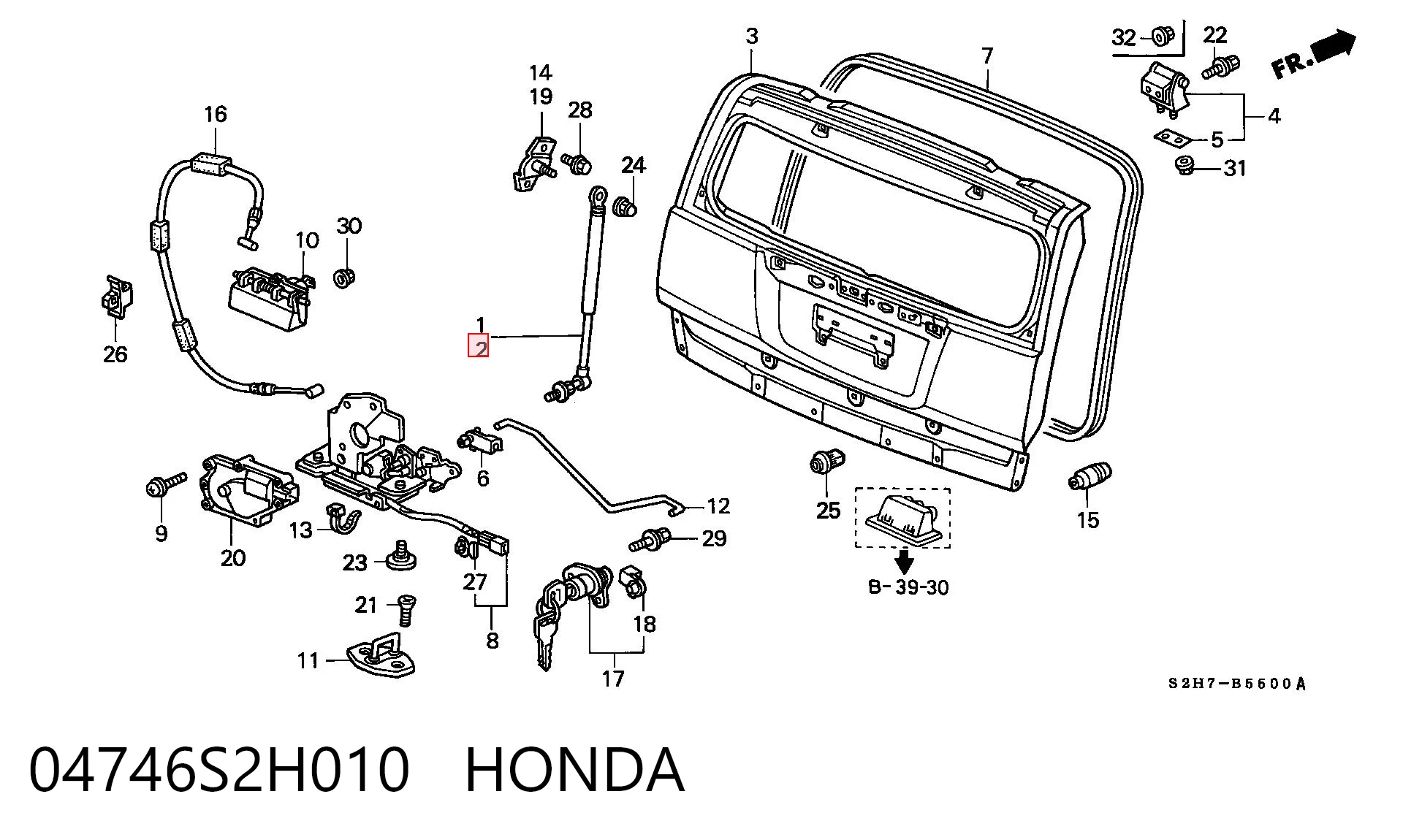 Amortyzator klapy bagażnika (3/5 drzwi-tylnych) Honda HR-V SUV (GH) (1999 - 2005) cena, od 40,69 USD