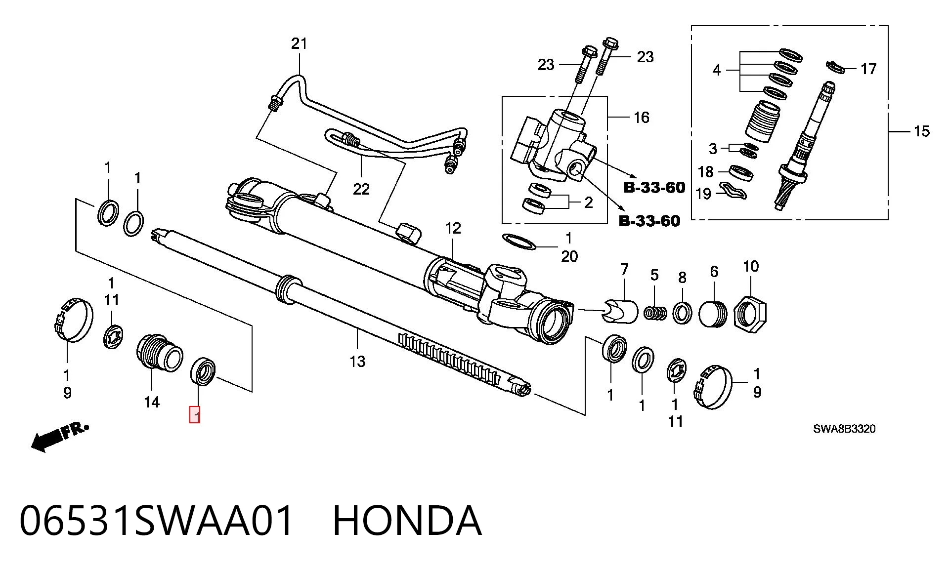 Zestaw naprawczy maglownicy (mechanizmu) (zestaw uszczelniaczy) Honda CR-V 3
