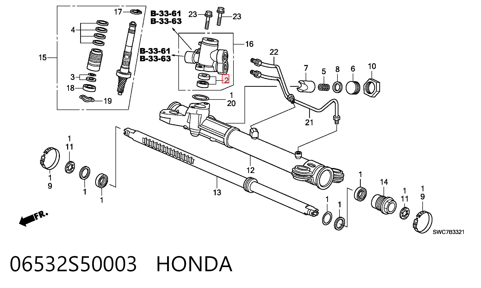 Zestaw naprawczy maglownicy (mechanizmu) (zestaw uszczelniaczy) do Honda CR-V RD