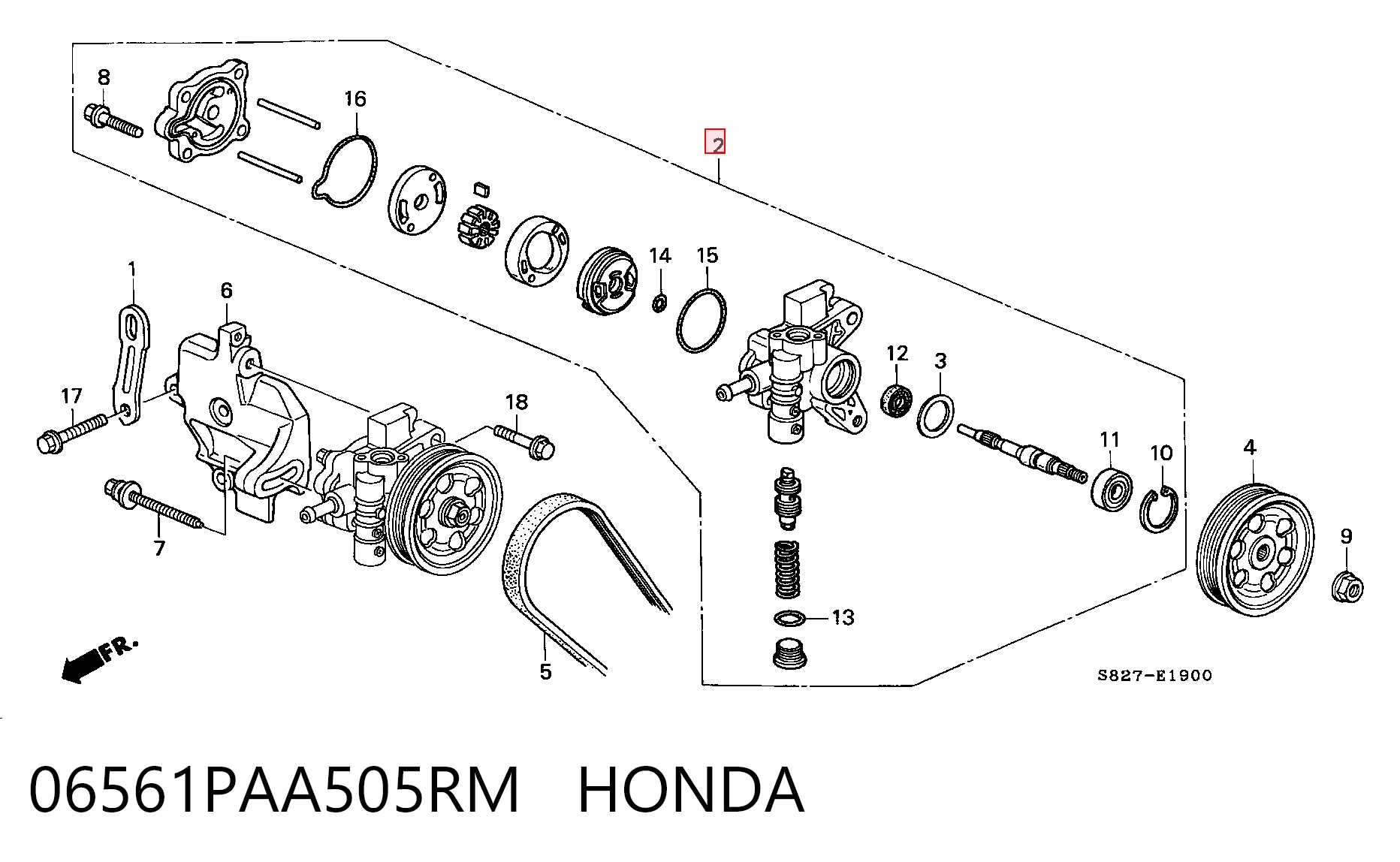 06561PAA505RM Honda Pompa wspomagania hydraulicznego kierownicy