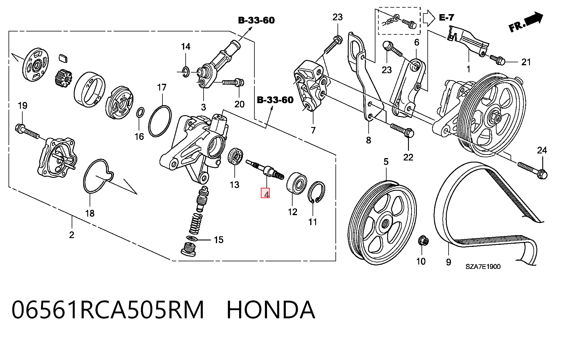 06561RCA505RM Honda Pompa wspomagania hydraulicznego kierownicy