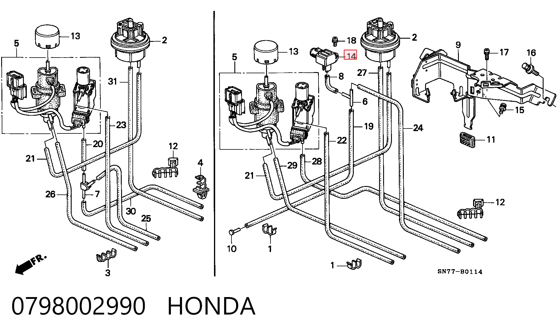 0798002990 Honda Czujnik ciśnienia w kolektorze ssącym, MAP