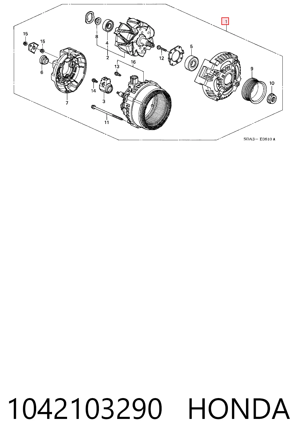 1042103290 Honda Alternator