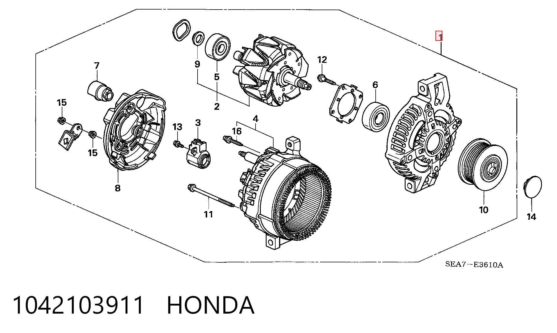 1042103911 Honda Alternator