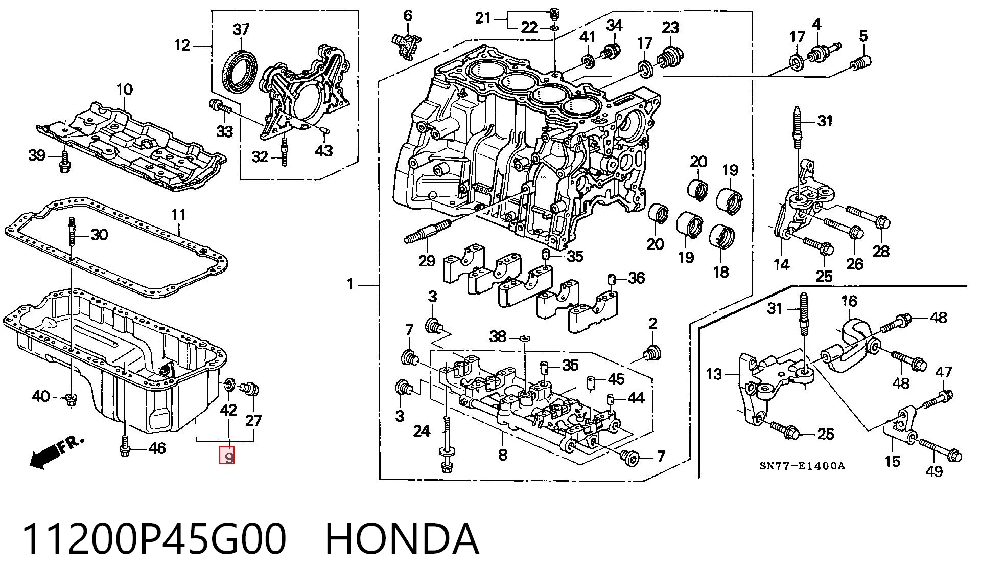 Miska olejowa silnika do Honda Prelude V BB