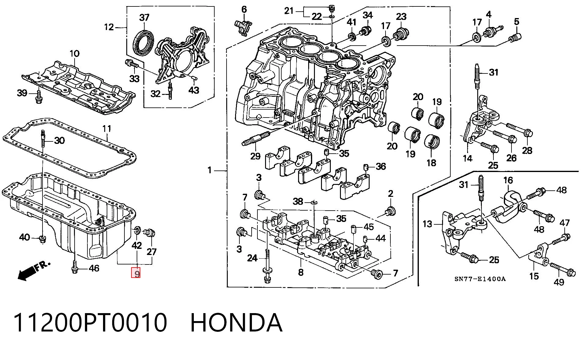 Miska olejowa silnika do Honda Accord CB3, CB7