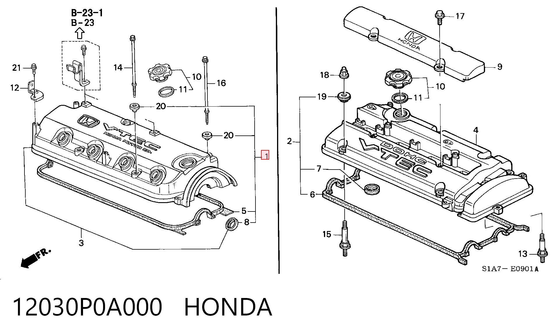 12030P0A000 Honda Uszczelka pokrywy zaworowej silnika, zestaw