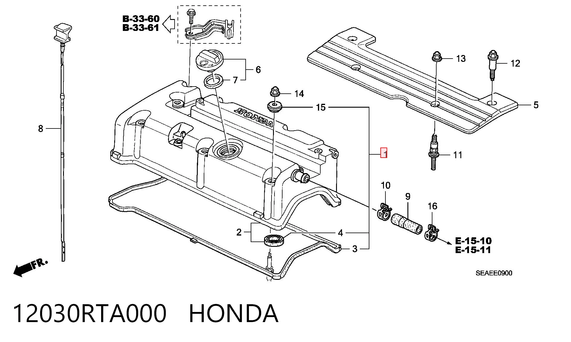 12030RTA000 Honda Uszczelka pokrywy zaworowej silnika, zestaw