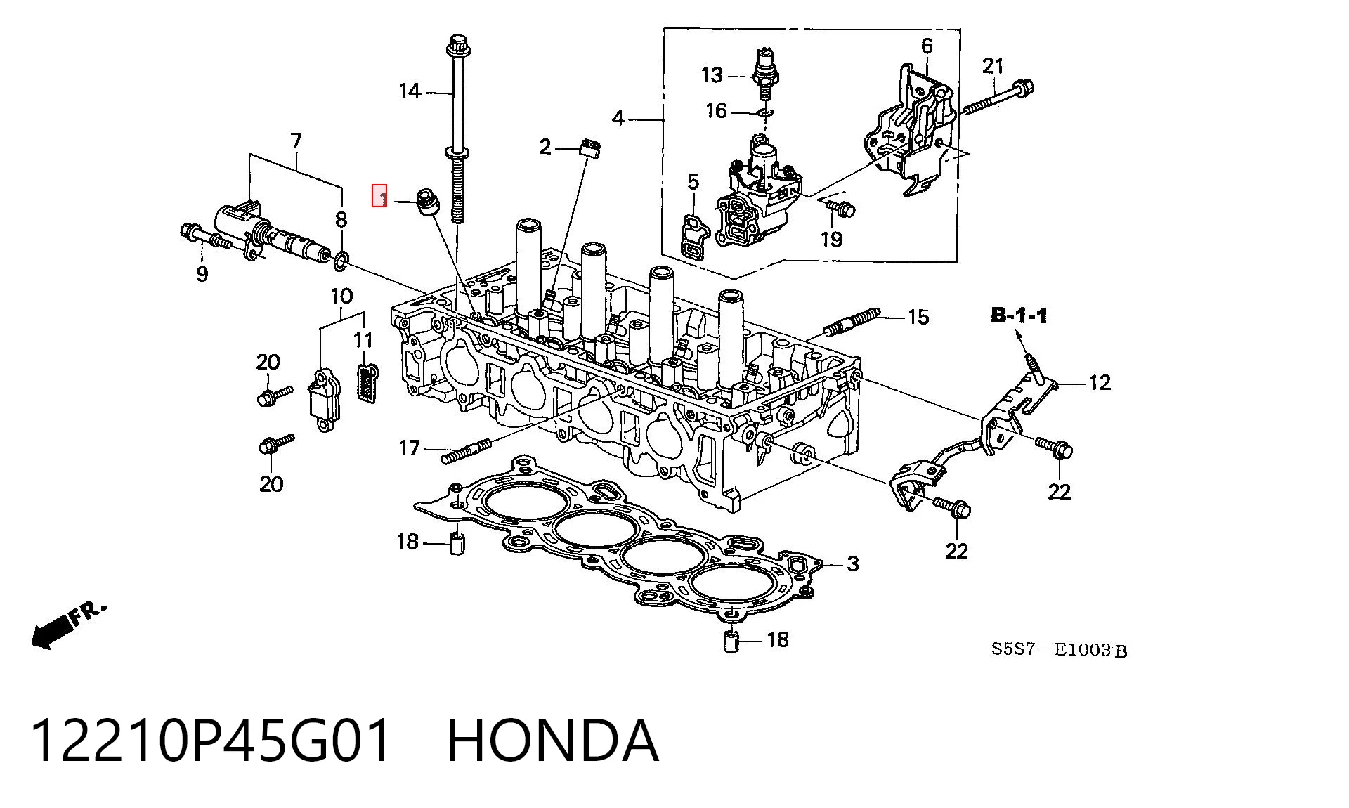 12210P45G01 Honda Uszczelniacz zaworu dolotowego
