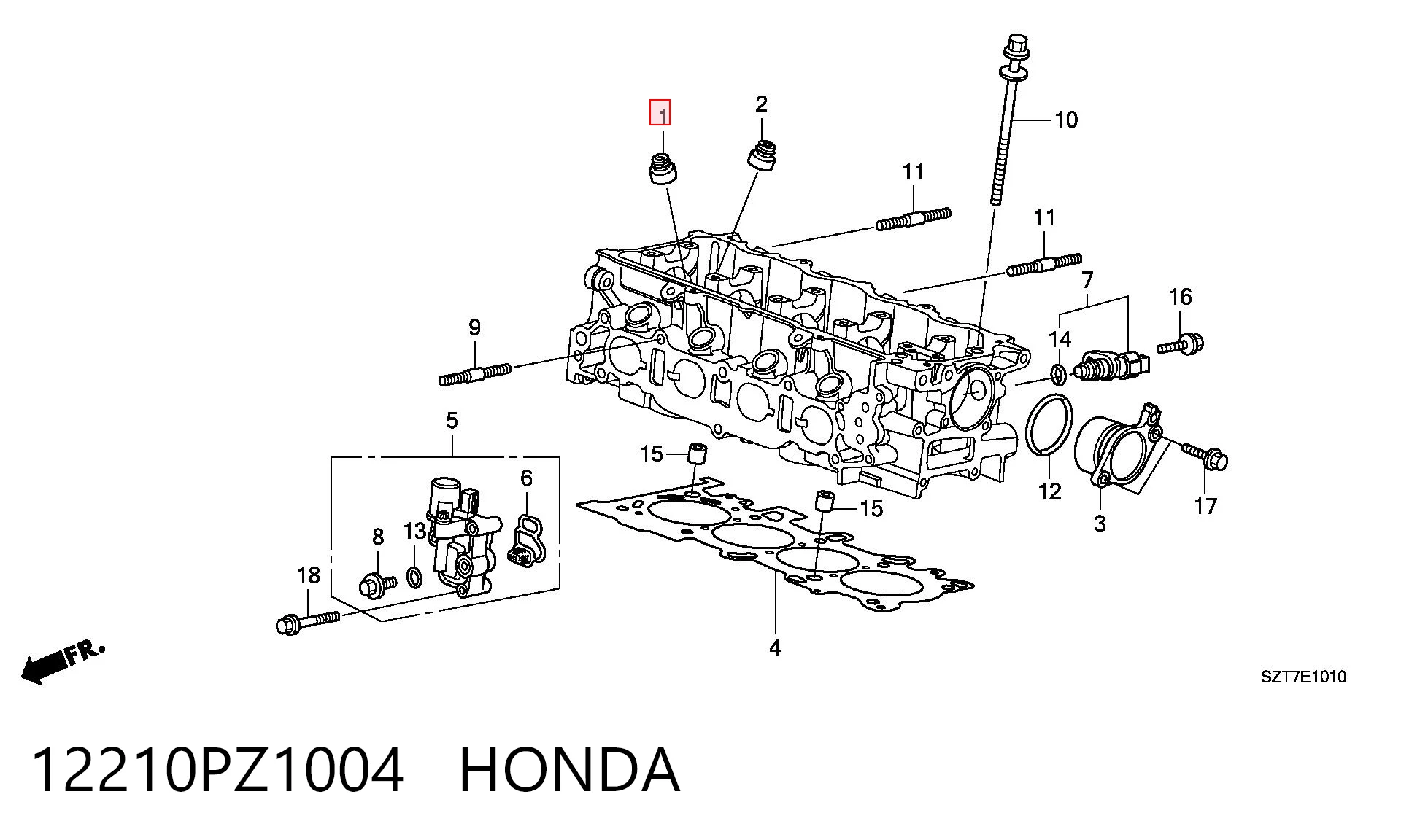 12210PZ1004 Honda Uszczelniacz zaworu dolotowego