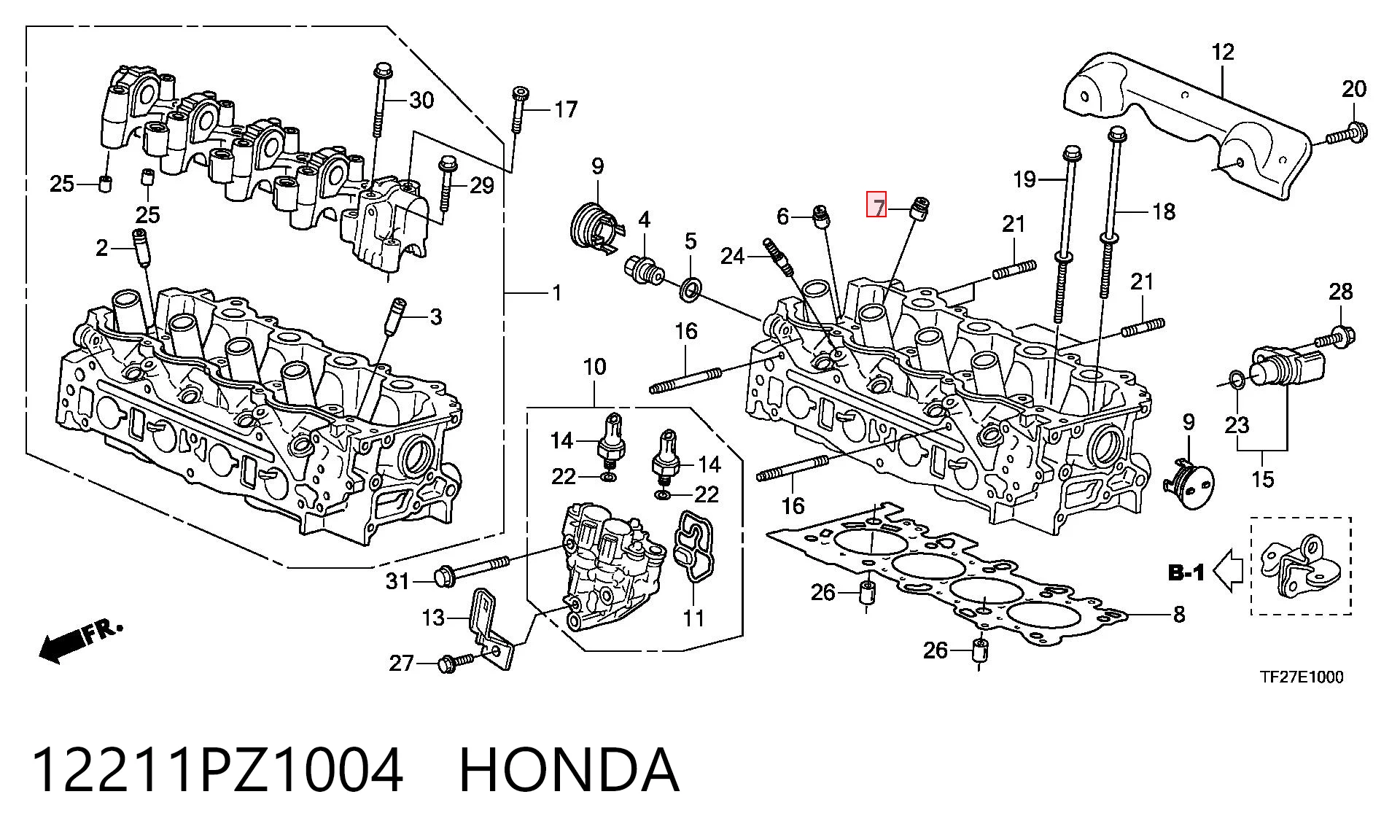 12211PZ1004 Honda Uszczelniacz zaworu wylotowego