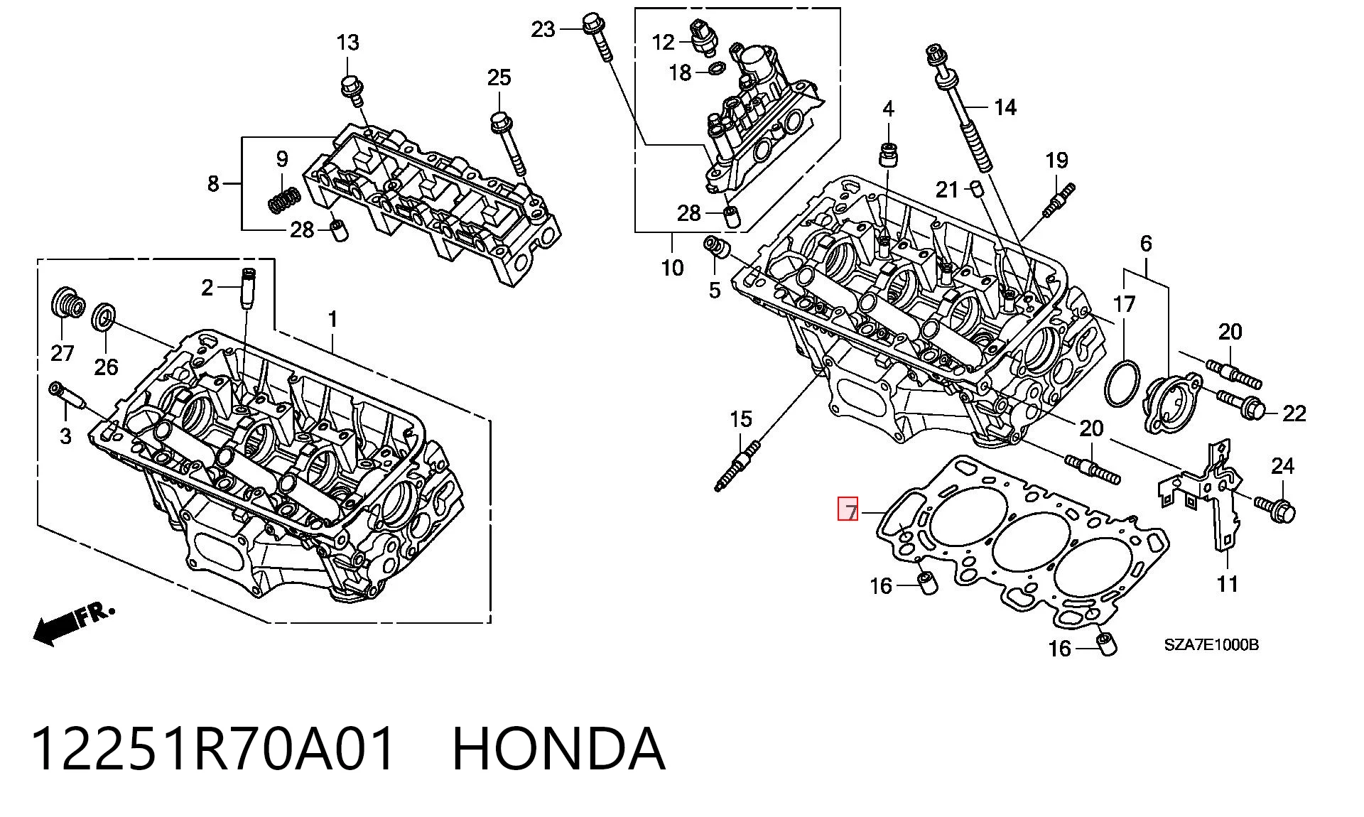 12251R70A01 Honda Uszczelka głowicy cylindrów lewa