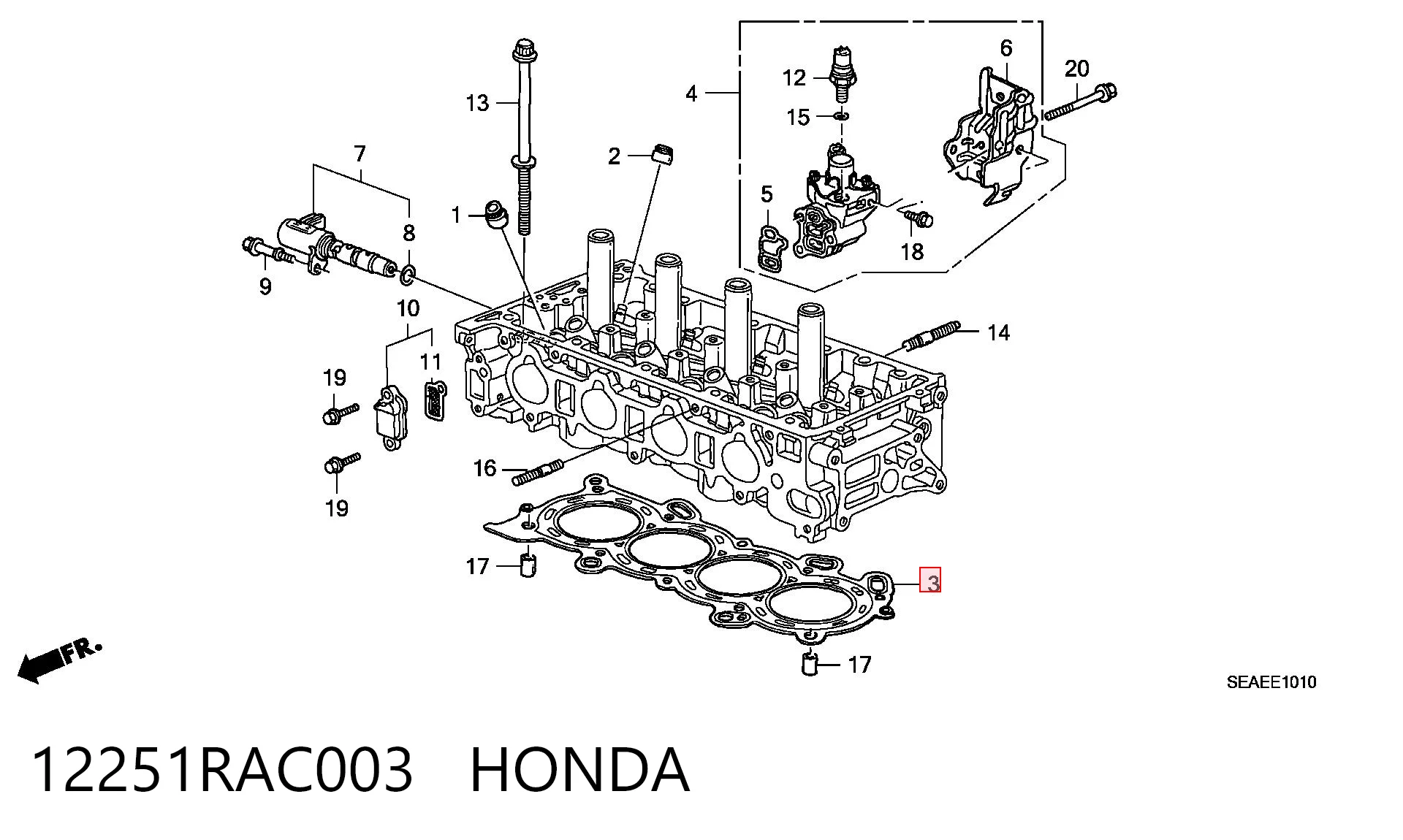 12251RAC003 Honda