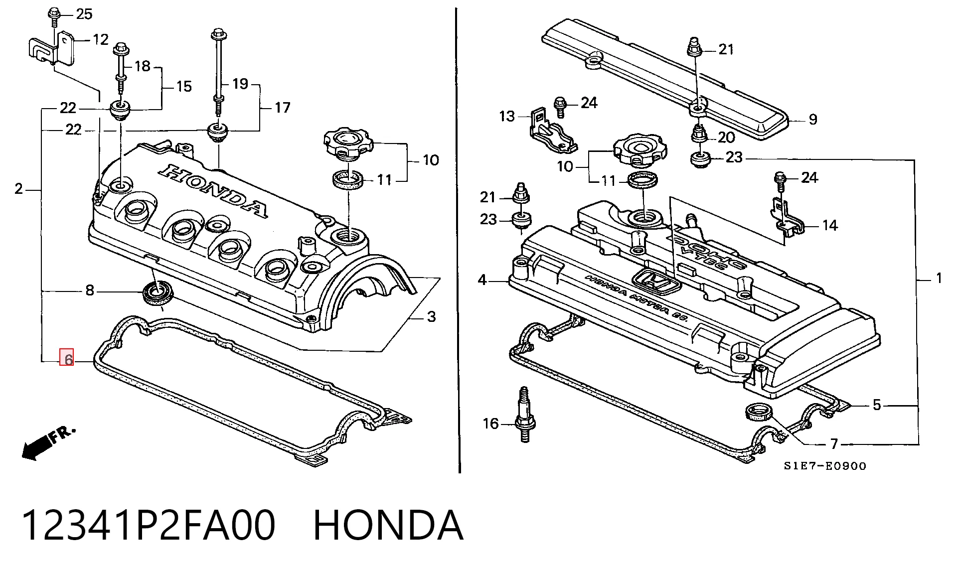 Uszczelka pokrywy zaworowej silnika do Honda Civic VI EJ9, EK3/4