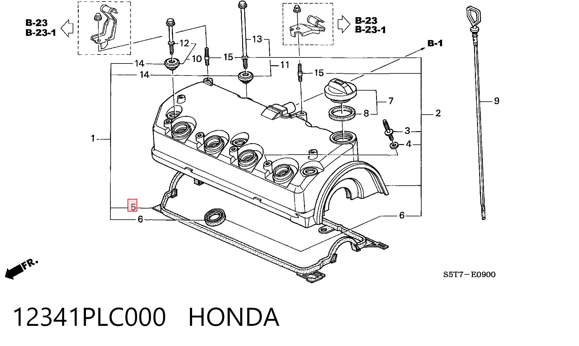 Do koszyka Uszczelka pokrywy zaworowej silnika Honda Civic VII EU, EP, EV