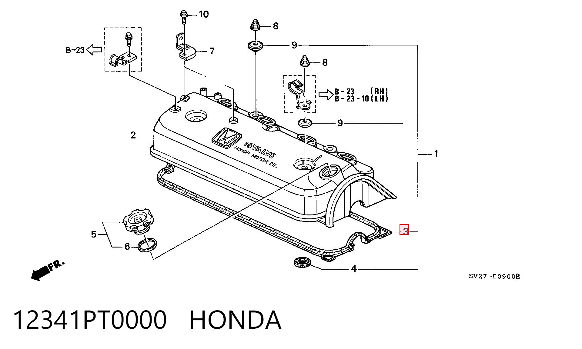 Do koszyka Uszczelka pokrywy zaworowej silnika Honda Shuttle I RA1, RA5