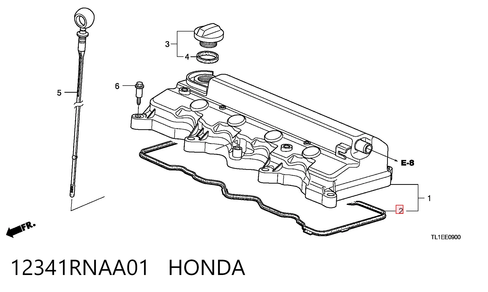 12341RNAA01 Honda Uszczelka pokrywy zaworowej silnika